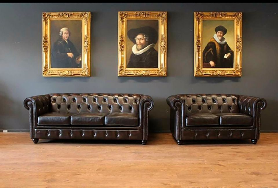 JVmoebel Chesterfield-Sofa, Chesterfield 3+2 Sitzer Garnitur Sofa Couch,  Maße (B/T/H): 3er Sofa B= 200 T=90 H=74 / 2er Sofa B= 155 T=90 H=74
