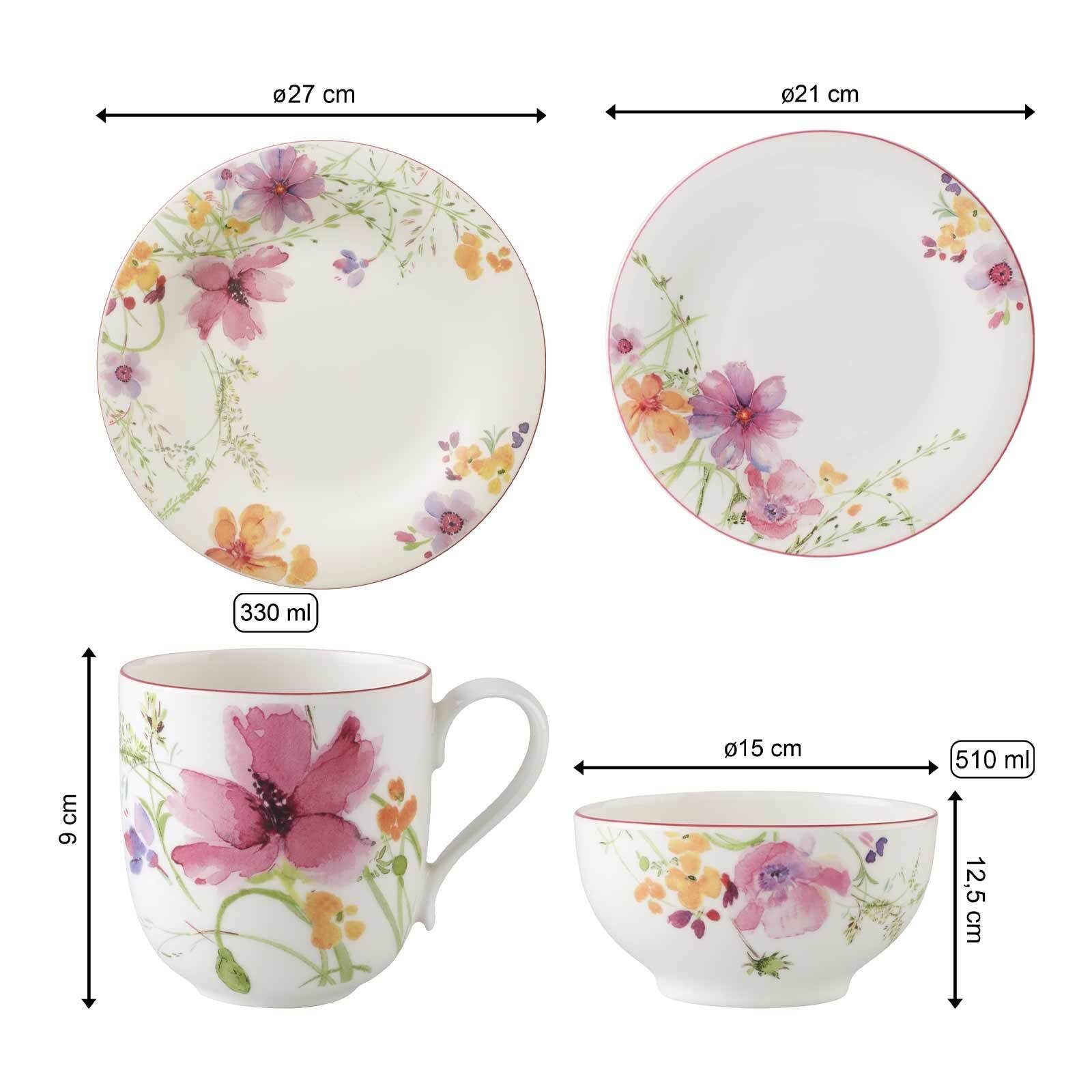 Villeroy & Boch Kombiservice Mariefleur Basic Kombi-Set 8er Set (8-tlg), 2 Personen, Porzellan