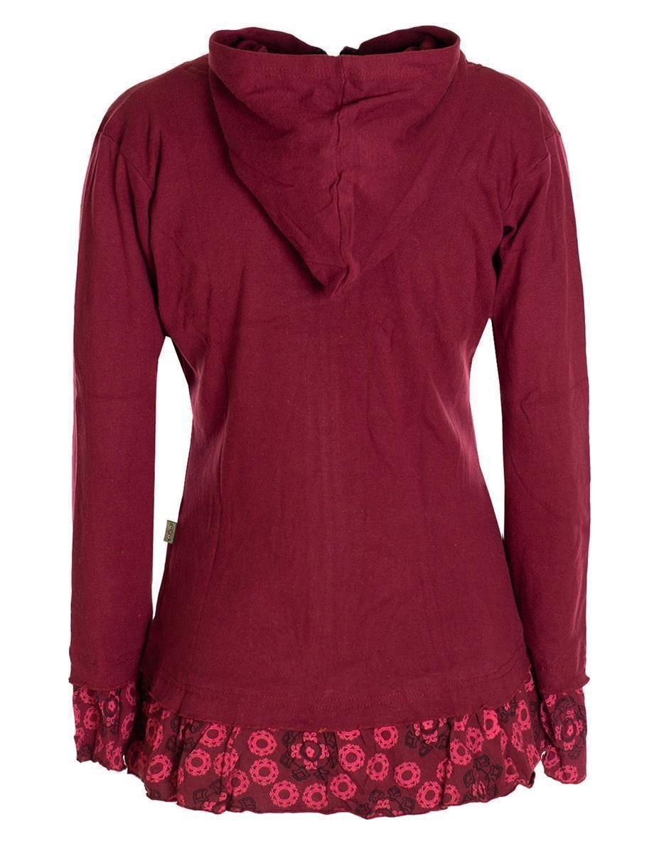 Vishes Kapuzensweatjacke Damen Sommerjacke Blumen-Strickjacke Elfenjacke günstig online kaufen