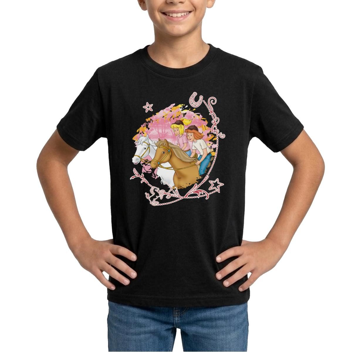Spreadshirt T-Shirt Bibi Und Tina Wettreiten Im Wald Teenager T-Shirt (1-tlg)