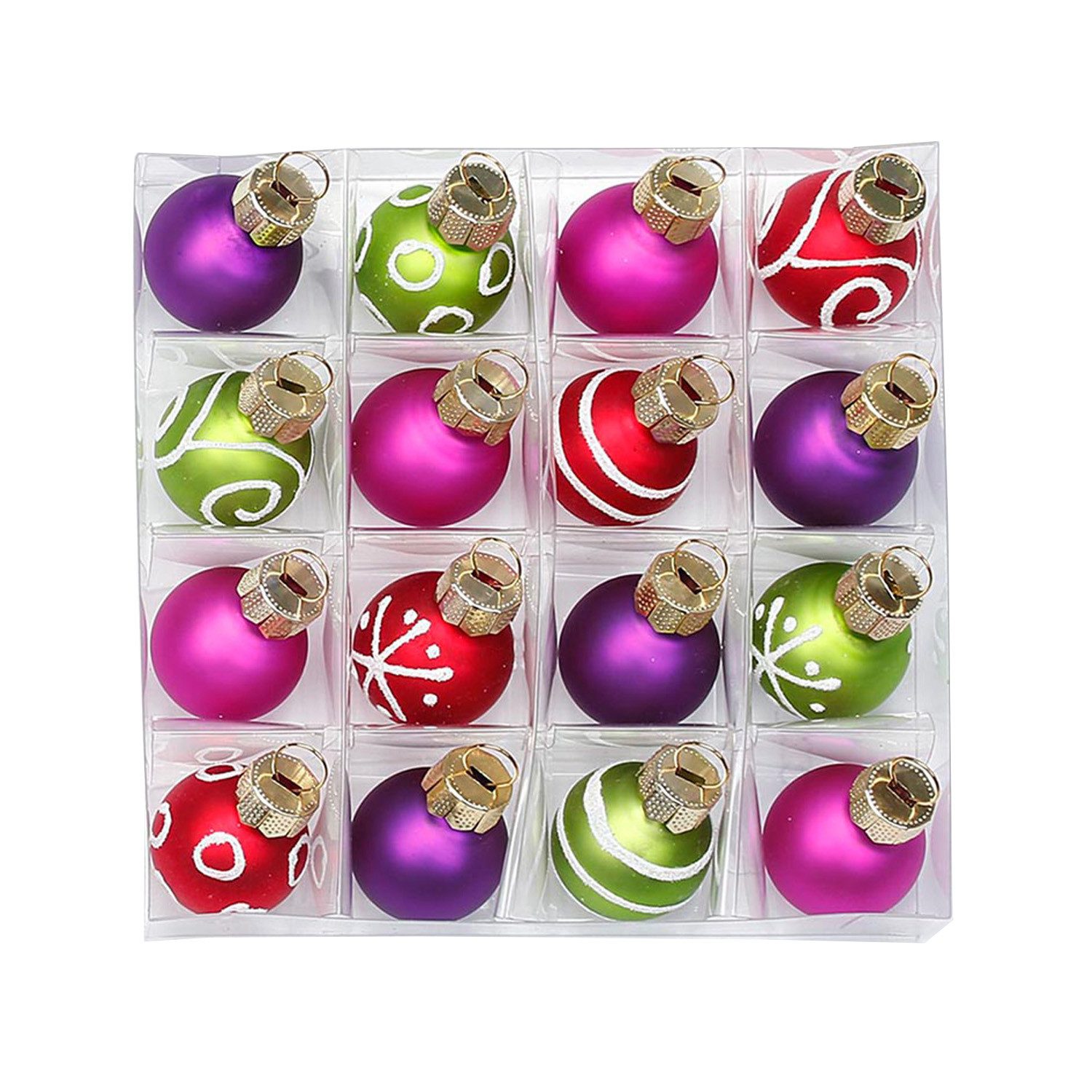 feiermeier Weihnachtsbaumkugel Новорічні кулі Happy Xmas, Ø 2 cm, 16 Stück