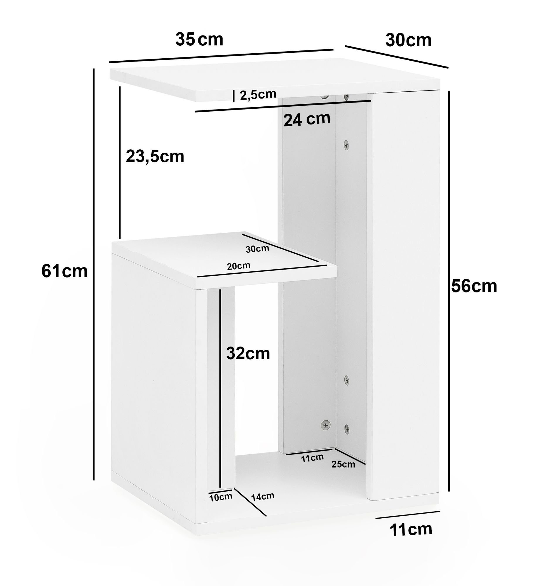 robust KADIMA & | BRENTA DESIGN Praktisch, Holz Beistelltisch - Weiß Weiß Sofatisch wasserabweisend | Weiß