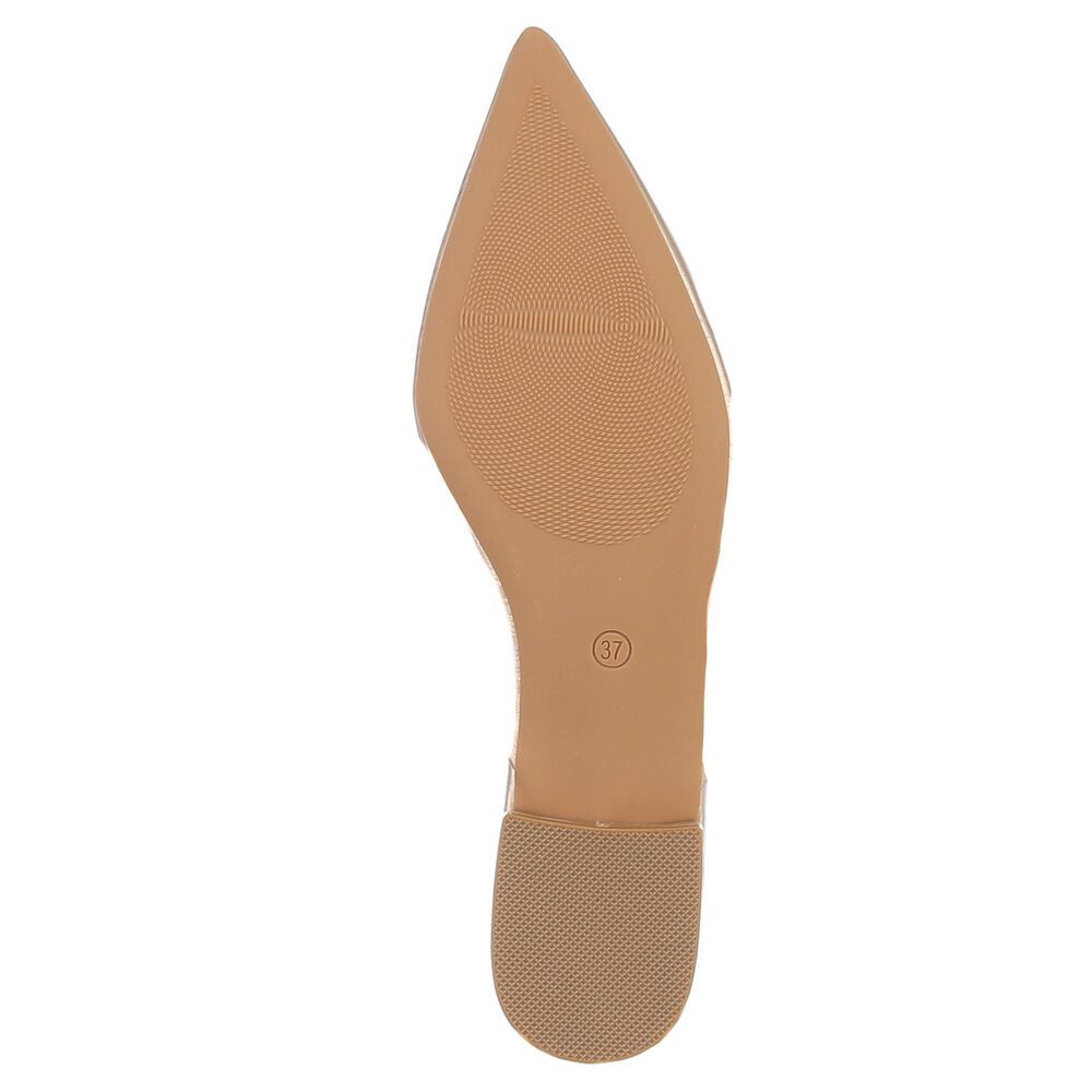 Ital-Design Elegante Slipper aus Wildlederimitat für Damen Pantolette (89372417) Blockabsatz Pantoletten in Beige