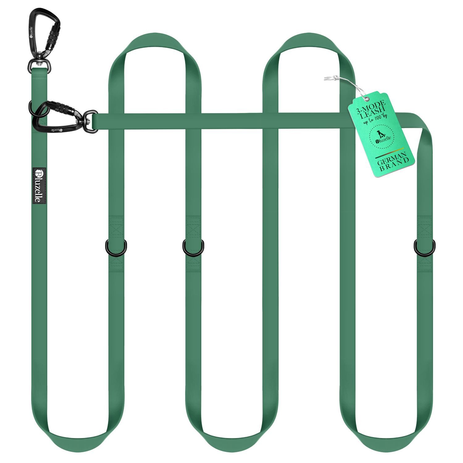 Bluzelle Führleine, Starke PVC Leine, 2 Große Aluminium Karabiner, Umhängeleine Freihändig, Hundeleine 3m Verstellbar Wasserdicht Umhängen, Mittlere & Große Hunde