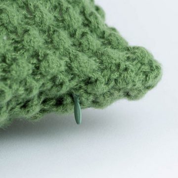 SCHÖNER LEBEN. Dekokissen Deko Kissen Perlmuster aus Wolle einfarbig grün 40x40cm