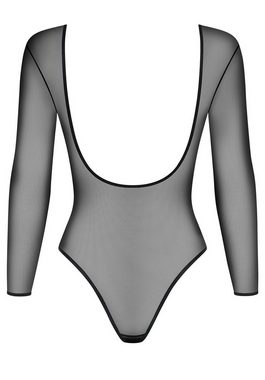 Obsessive Body Transparenter Body mit langen Ärmeln - schwarz (1-tlg) transparent