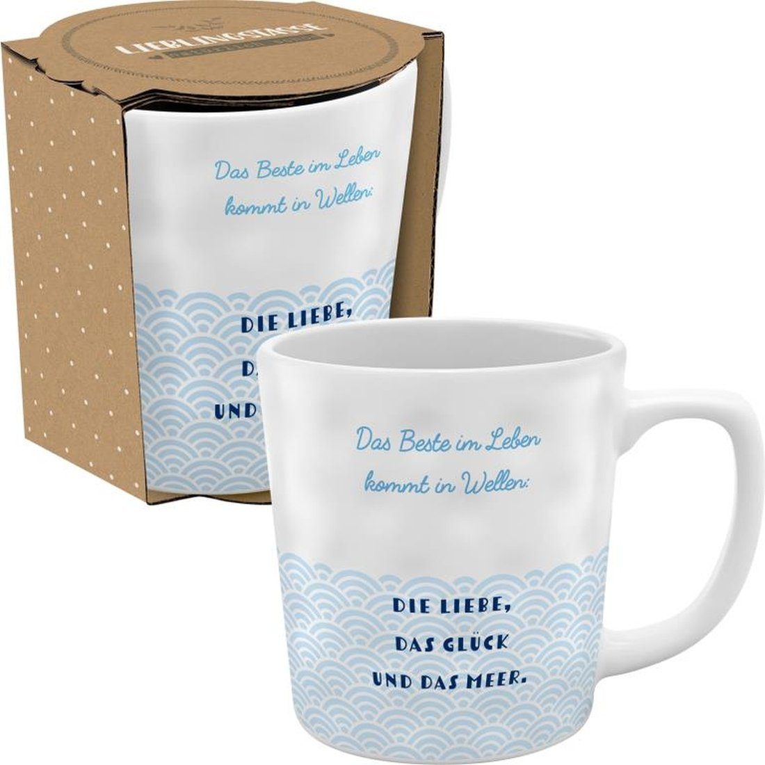 Sheepworld Tasse Tasse Kaffeetasse Teetasse 37cl Sheepworld GRUSS & CO Struktur Wellen, Material: Steinzeug
