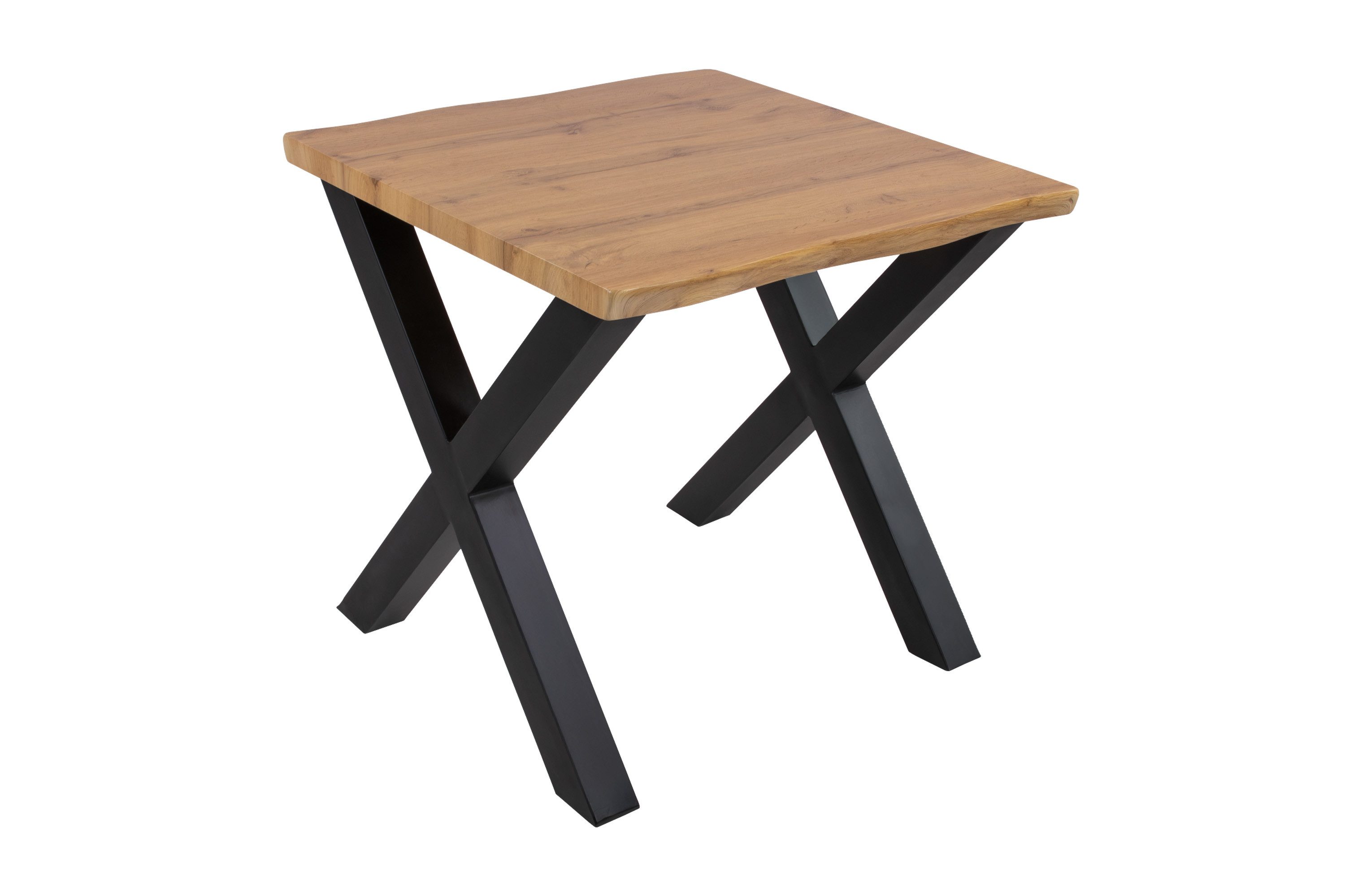 Loreno® Esstisch Wildeiche Holz-Optik, Baumkante, Metallgestell günstig online kaufen