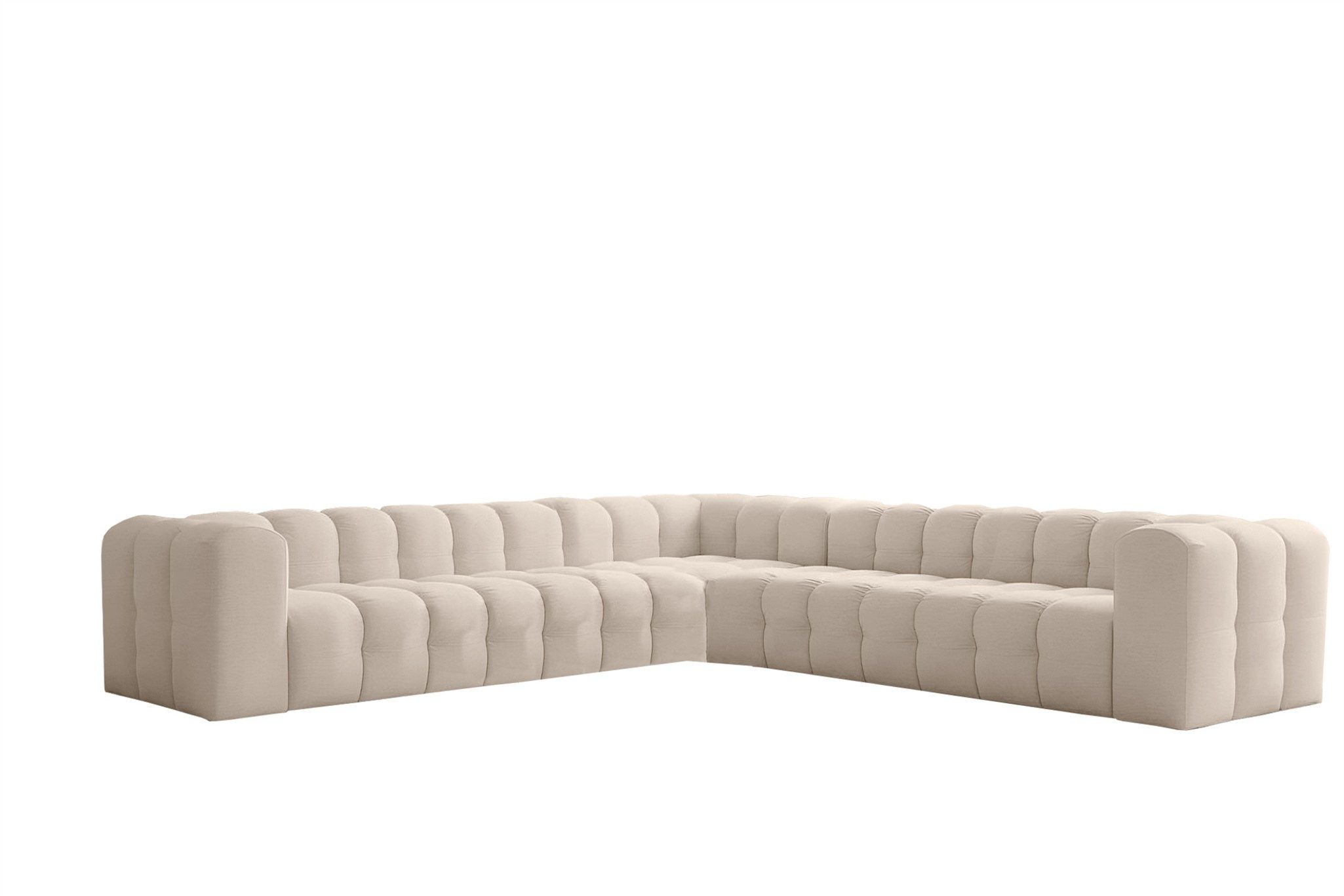 Fun Möbel Ecksofa Designersofa SOLVIE XL Universal (330cm), Stoff Moly oder Tiffani, Sofa-Rücken echt bezogen