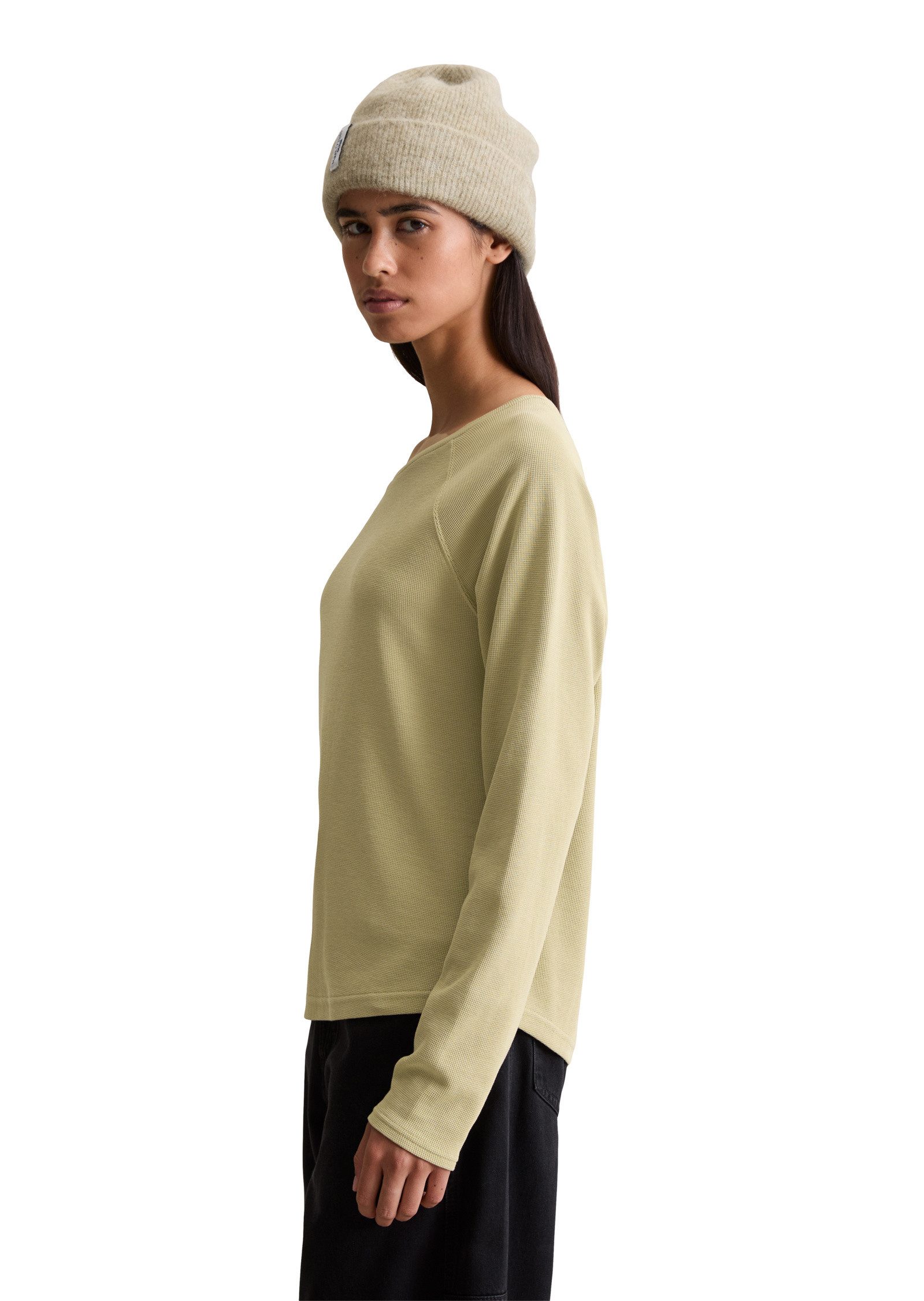 Marc O'Polo DENIM Langarmshirt aus weichem Waffle-Jersey günstig online kaufen