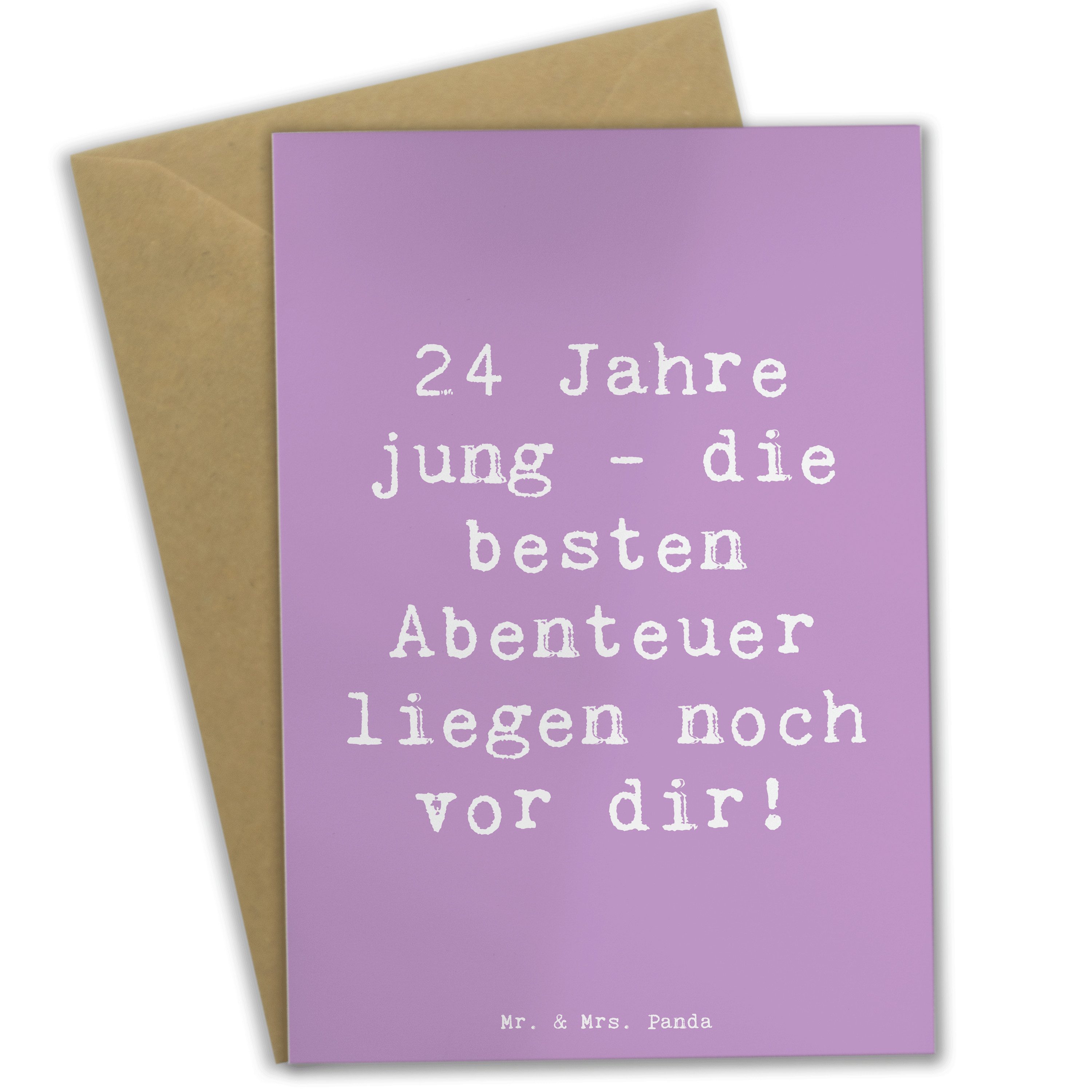 Grußkarte Spruch 24. Geburtstag - Lavendeltraum - Geschenk, Mut, Hochzeitskarte