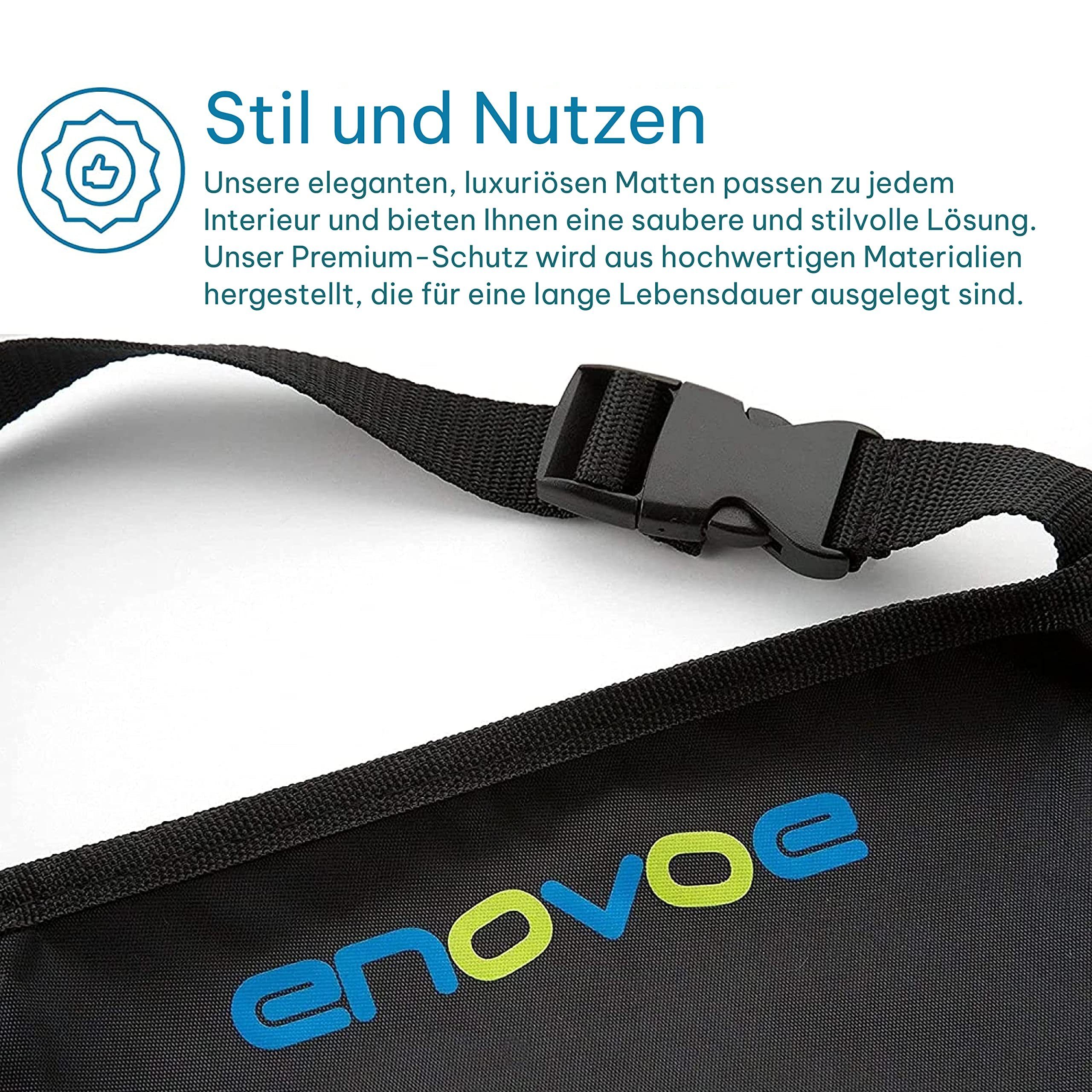 Enovoe Rücksitzorganizer Kindersitzschutz 2er-Pack, Premium-Qualität, Schwarz 2er-Pack wasserdicht