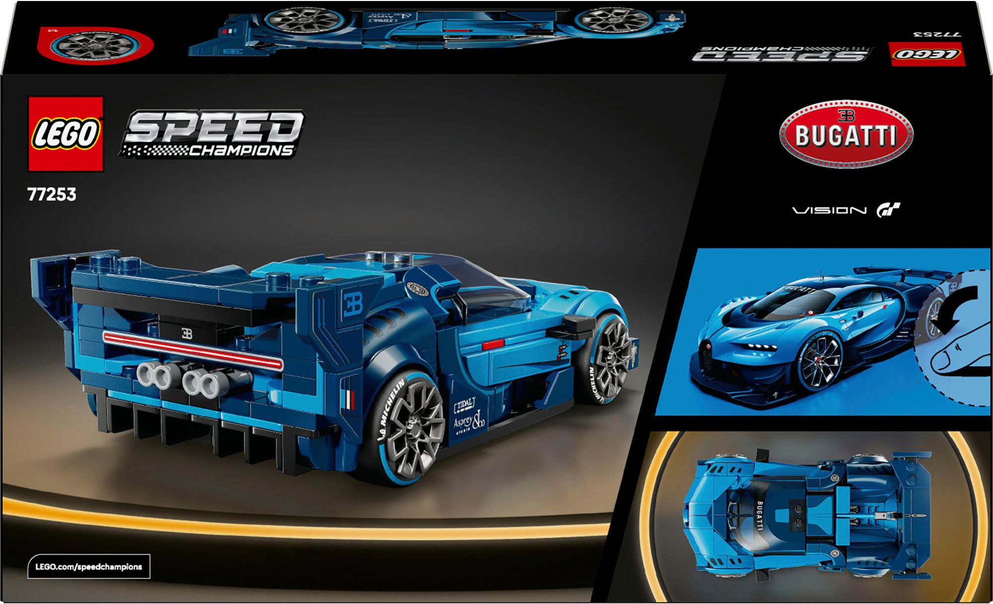 LEGO® Bugatti Vision GT Hypersportwagen (77253), LEGO Speed Champions Konstruktionsspielsteine, (284 St), Made in Europe