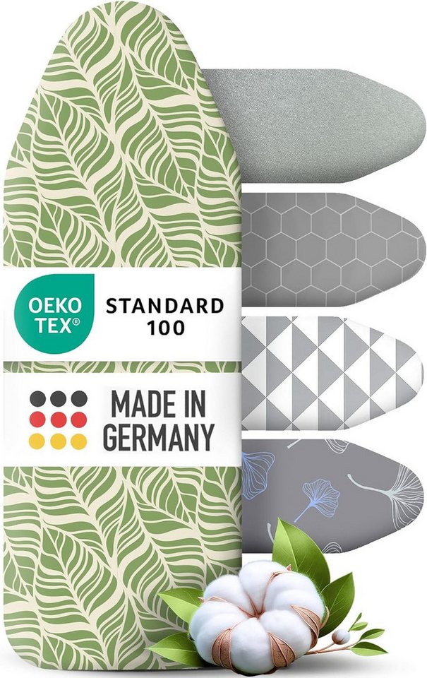 Arteneur Bügelbrettbezug, Made in Germany, OEKOTEX100, Zubehör für alle Bügeltische dank 5 Größen, Vergleichssieger, Hitzereflektierend, Gummizug