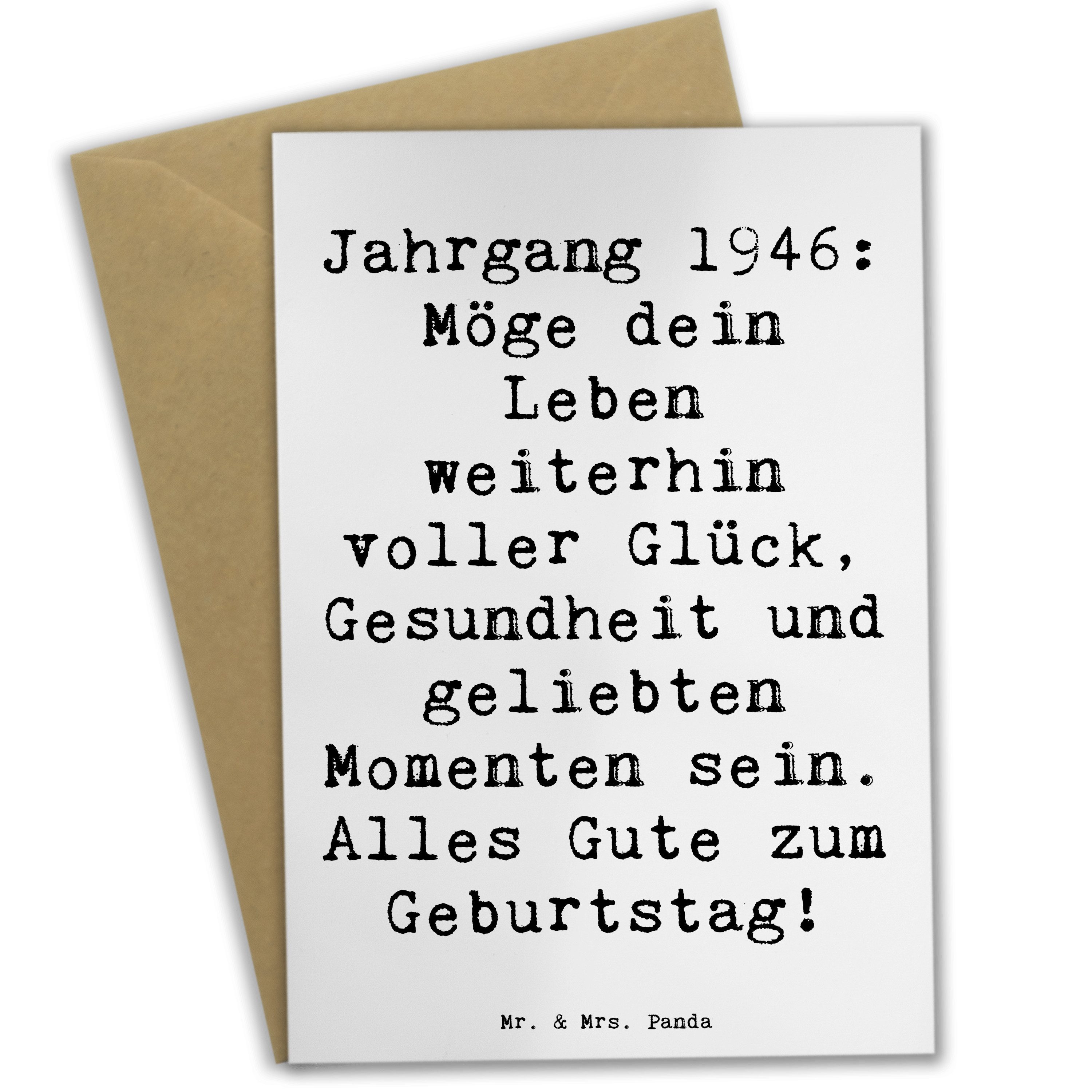 Grußkarte Spruch 1946 Geburtstag - Weiß - Geschenk, Gesundheit und Glückwünsche