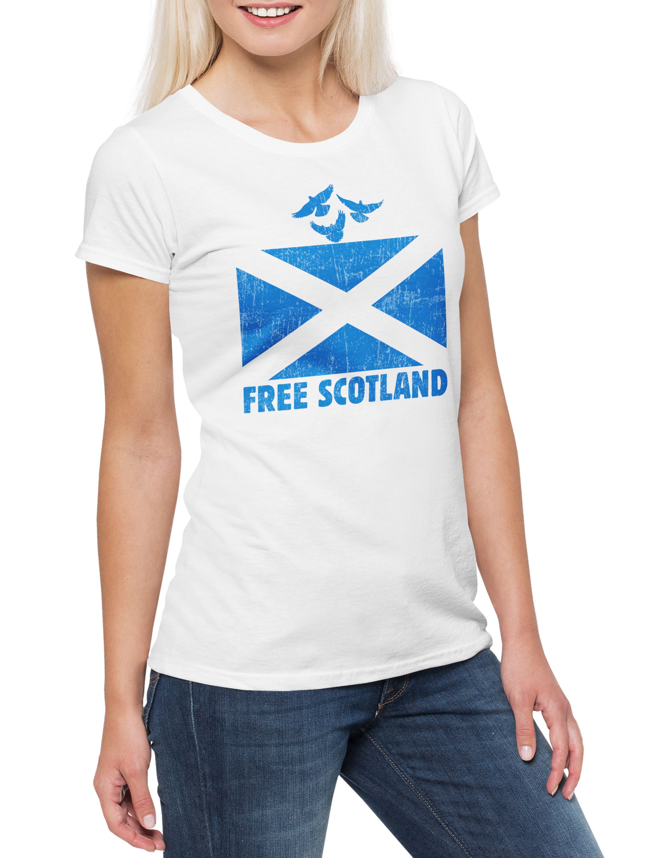 Urban Backwoods Print-Shirt Free Scotland Damen T-Shirt Battle Schlacht Bannockburn 1314 William (1-tlg) Wallace Schottland Scotland Fahne