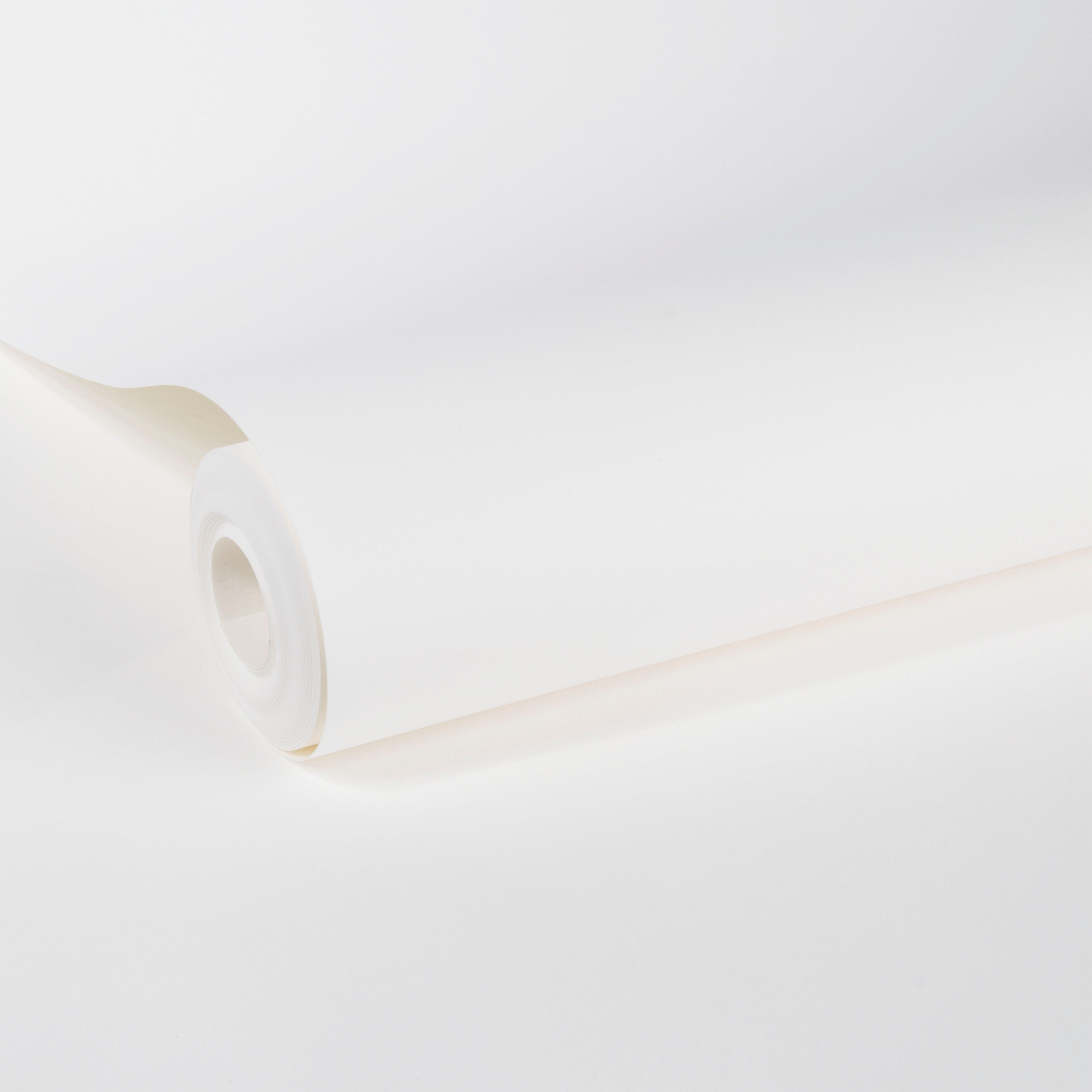 WOW Vliestapete, glatt, uni, (1 St), Überstreichbar, Weiß- 10m x 52cm