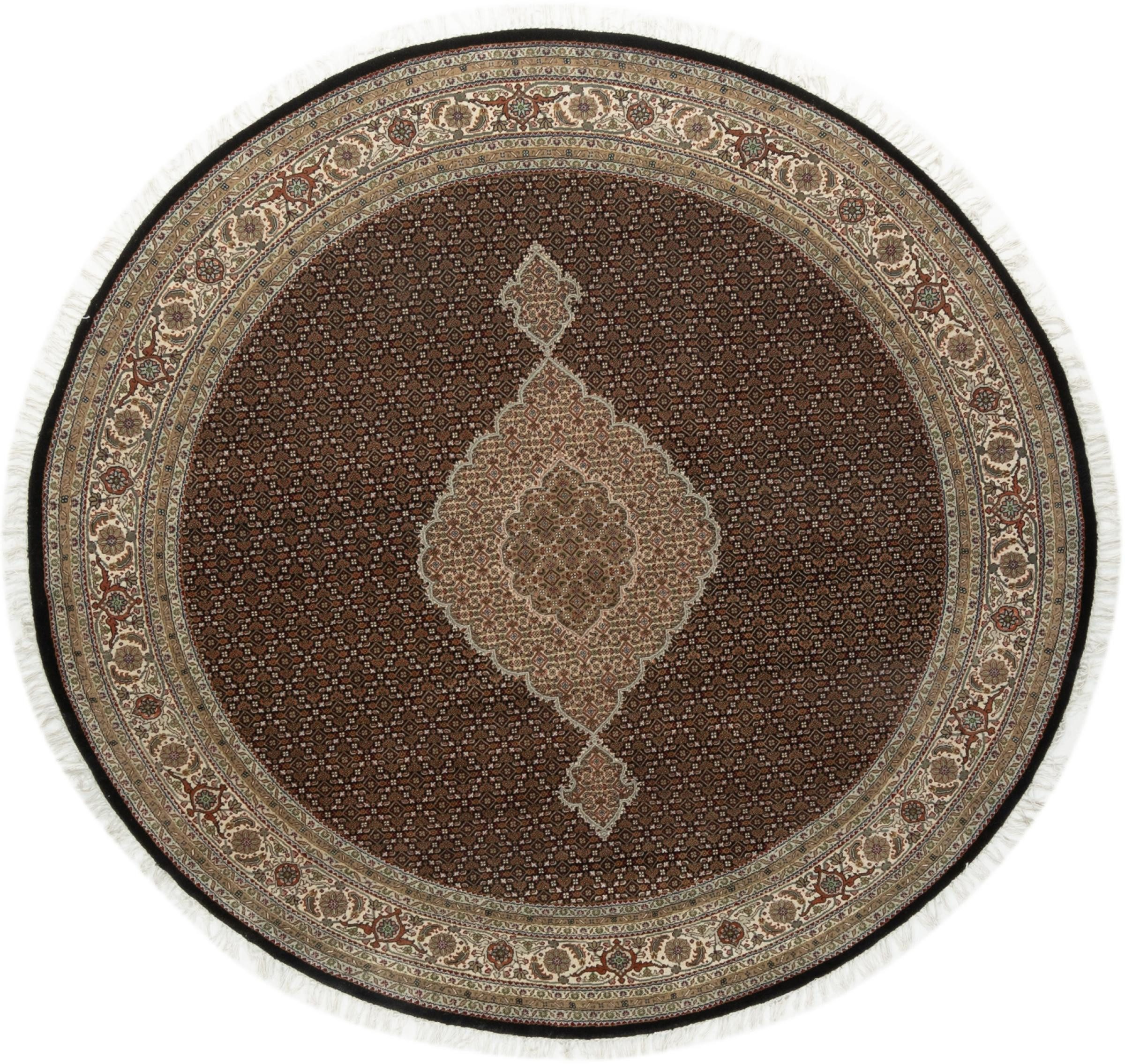 Nain Trading Orientteppich Indo Bidjar 249x249 Handgeknüpfter Orientteppich Rund, rund, Höhe: 15 mm