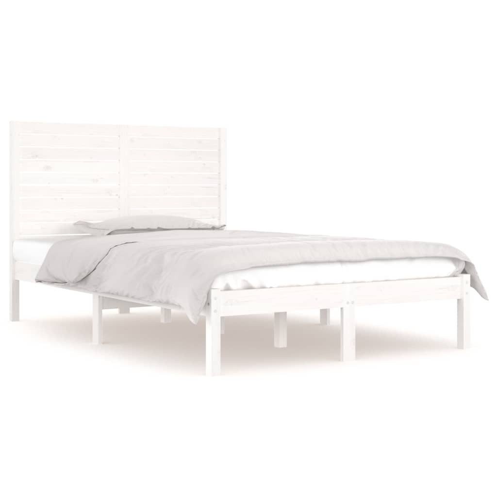 vidaXL Massivholzbett, Massivholzbett Weiß 140x190 cm