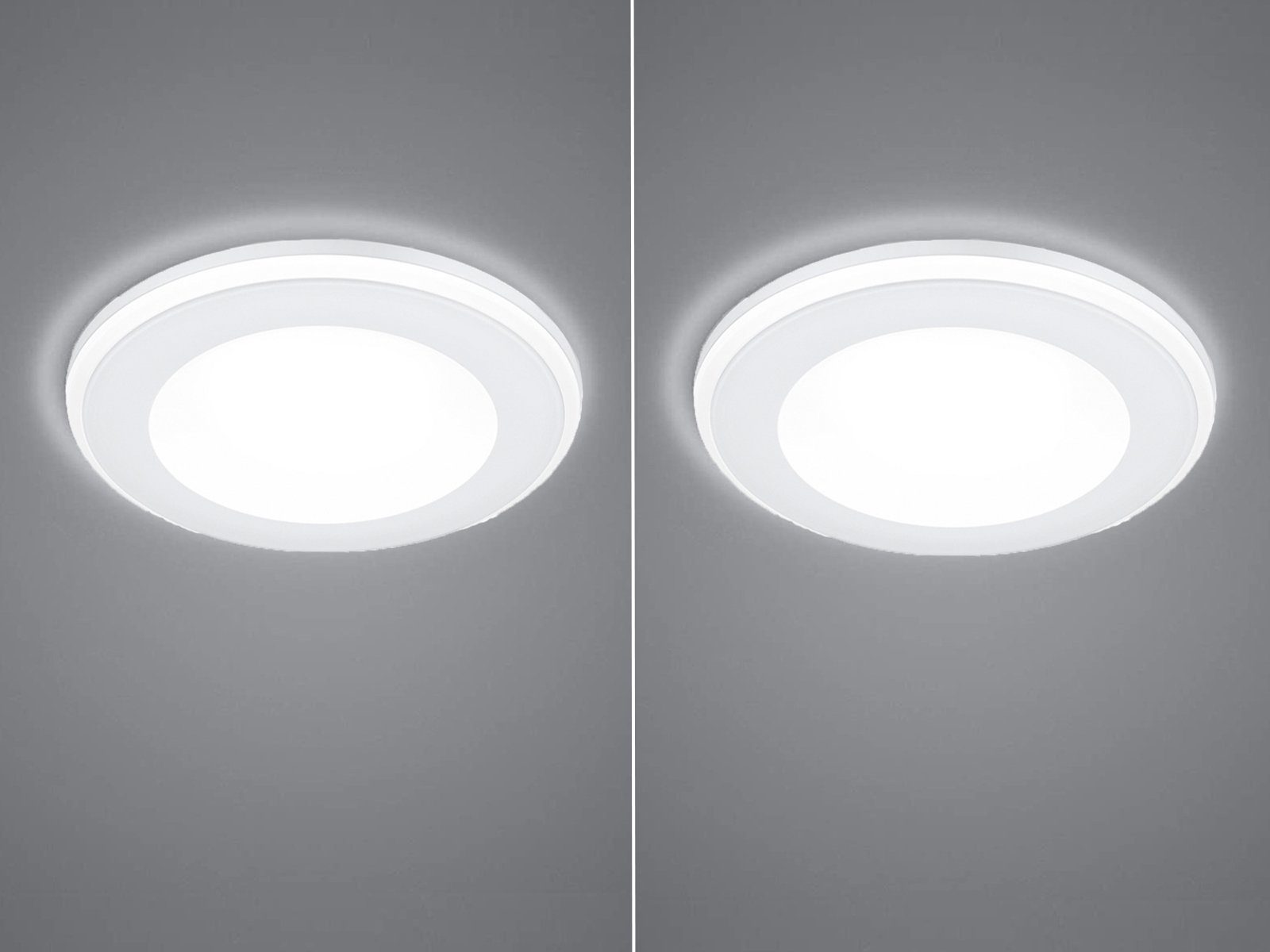 TRIO Leuchten LED Einbaustrahler, LED fest integriert, Warmweiß, Deckeneinbauleuchten 2er Set, Einbau Decken-spot Weiß für die Decke