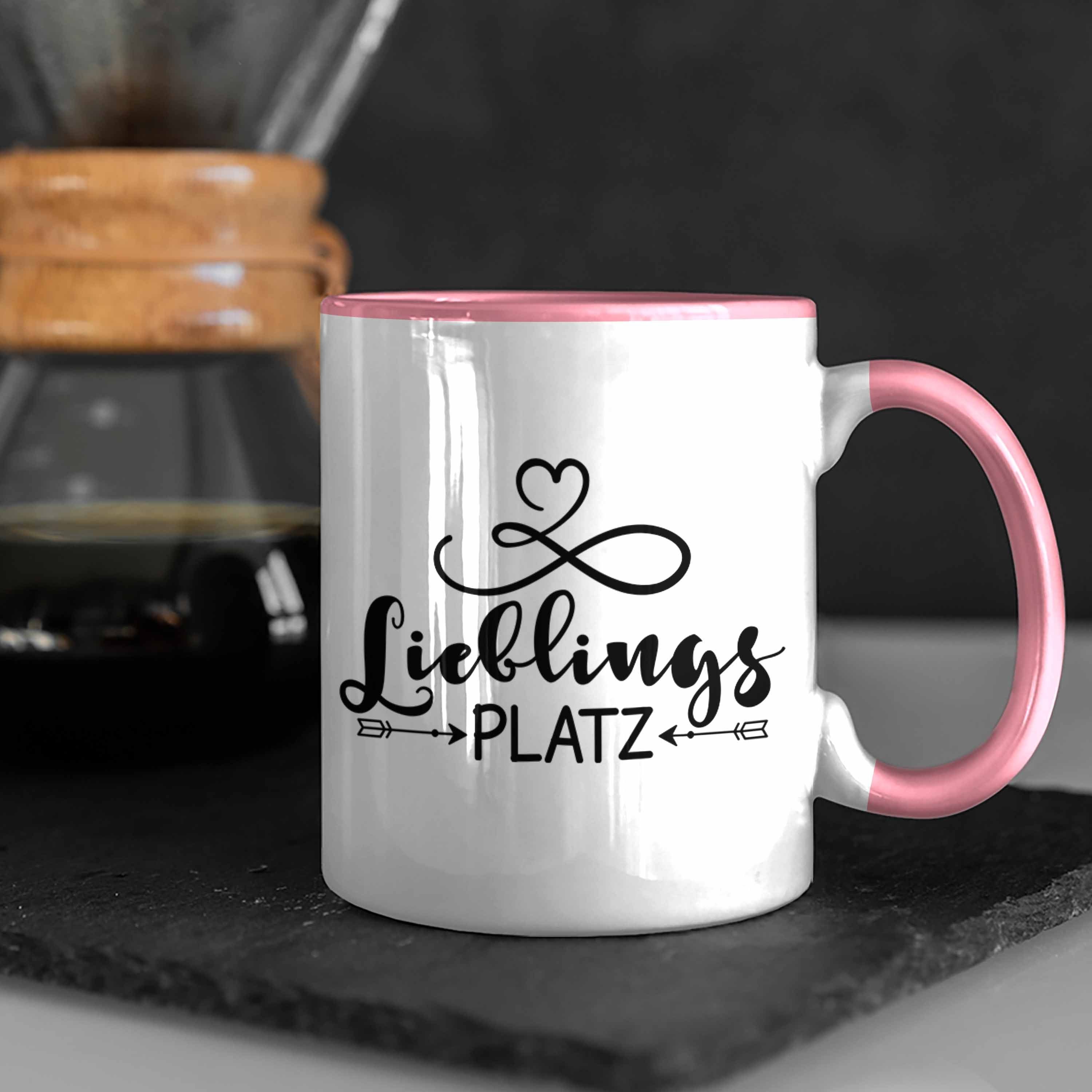 Rosa Tasse Lieblings-Platz für Trendation Trendation Tasse - Zuhause Geschenkidee Büro Geschenk Neue Wohnung