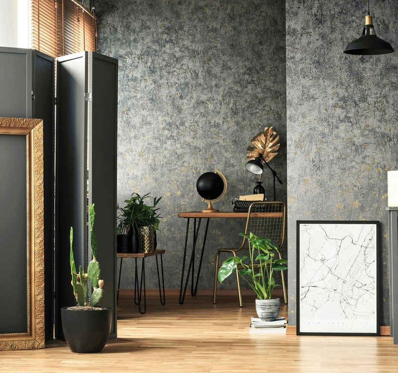 Marburg Vliestapete Elegant Elements, Steinoptik, moderne Vliestapete für Wohnzimmer Schlafzimmer Küche