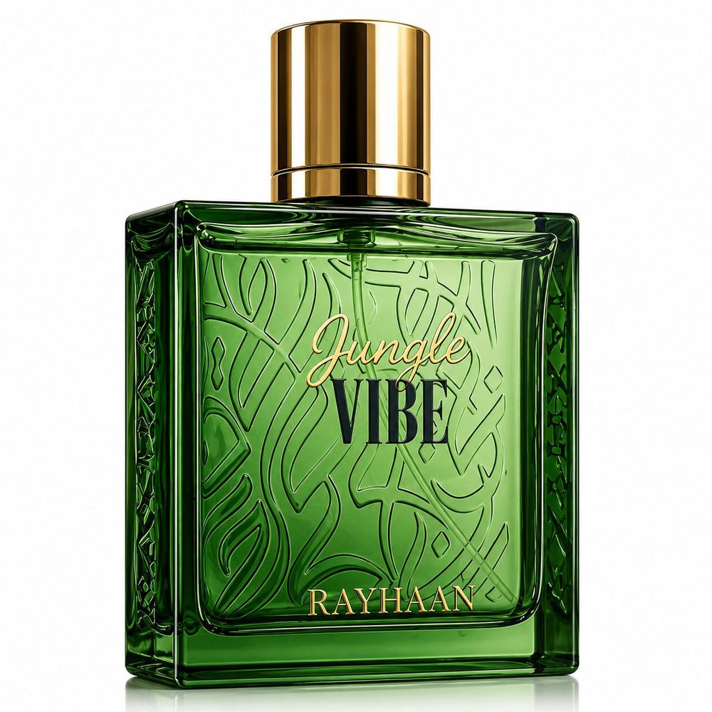 Rayhaan Duft-Set Jungle Vibe Eau de Parfum 100ml + 1x Parfümzerstäuber (leer) Set