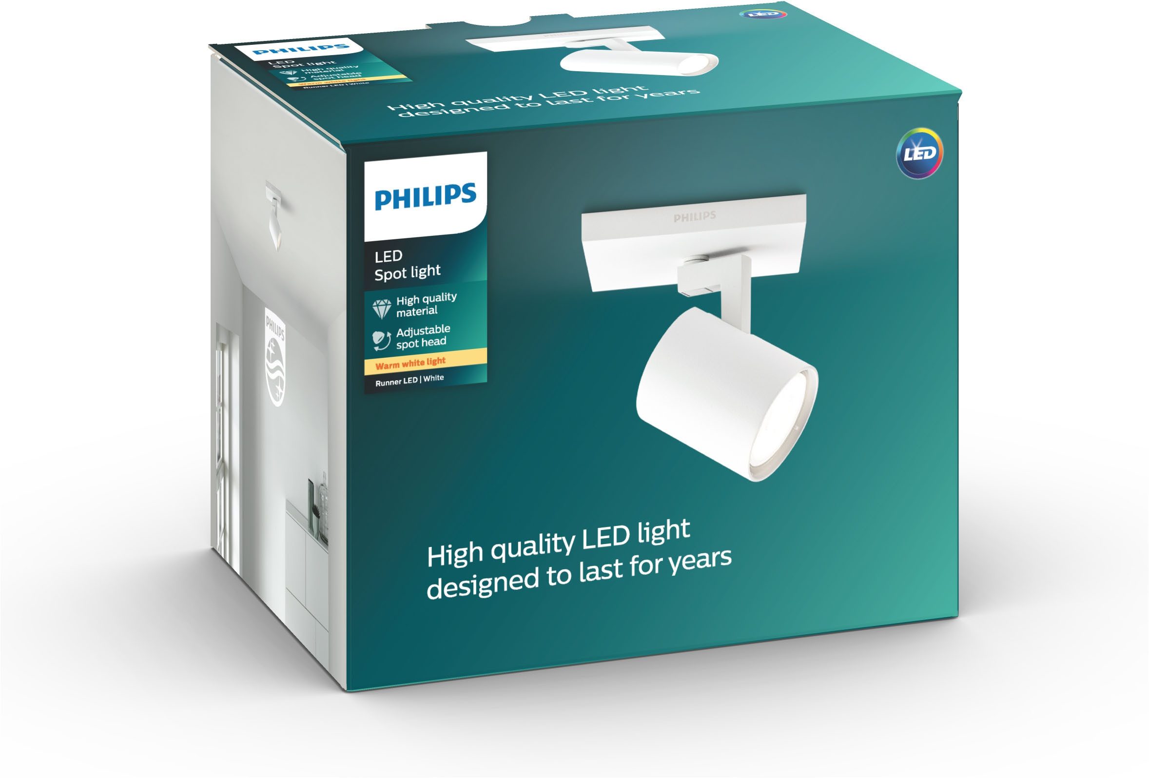 Philips LED Deckenspot myLiving Runner 3flg., 690lm, Weiß, LED fest integriert, Warmweiß