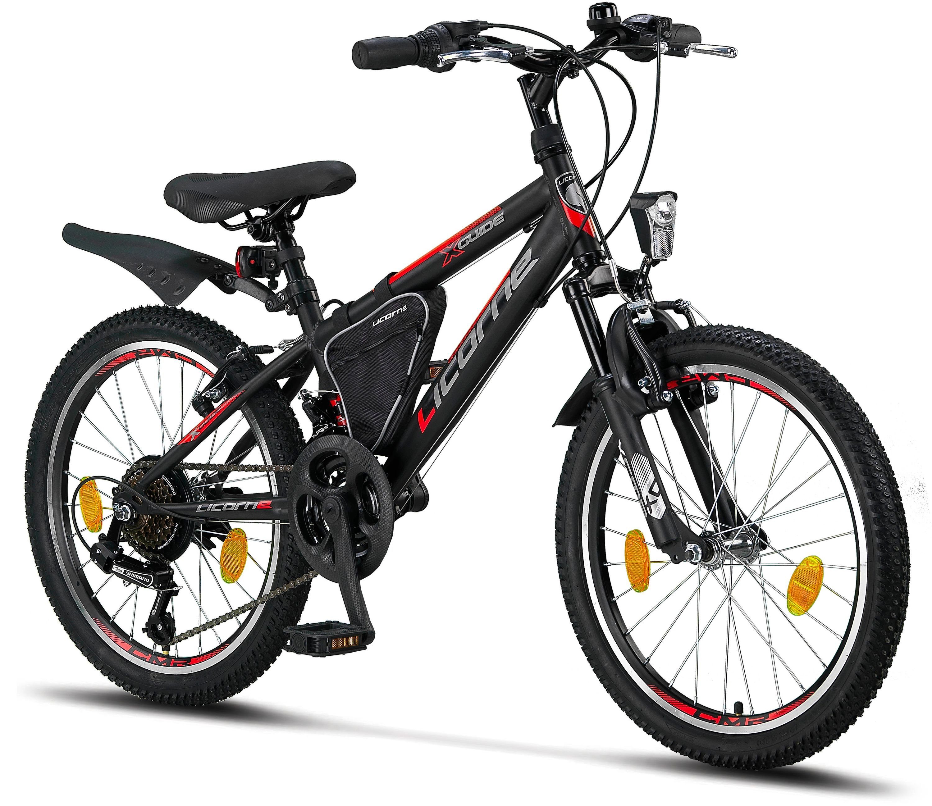 Premium Schwarz/Rot/Grau Licorne und 24 Bike in Licorne Bike 20, Zoll 26 Mountainbike Guide Mountainbike