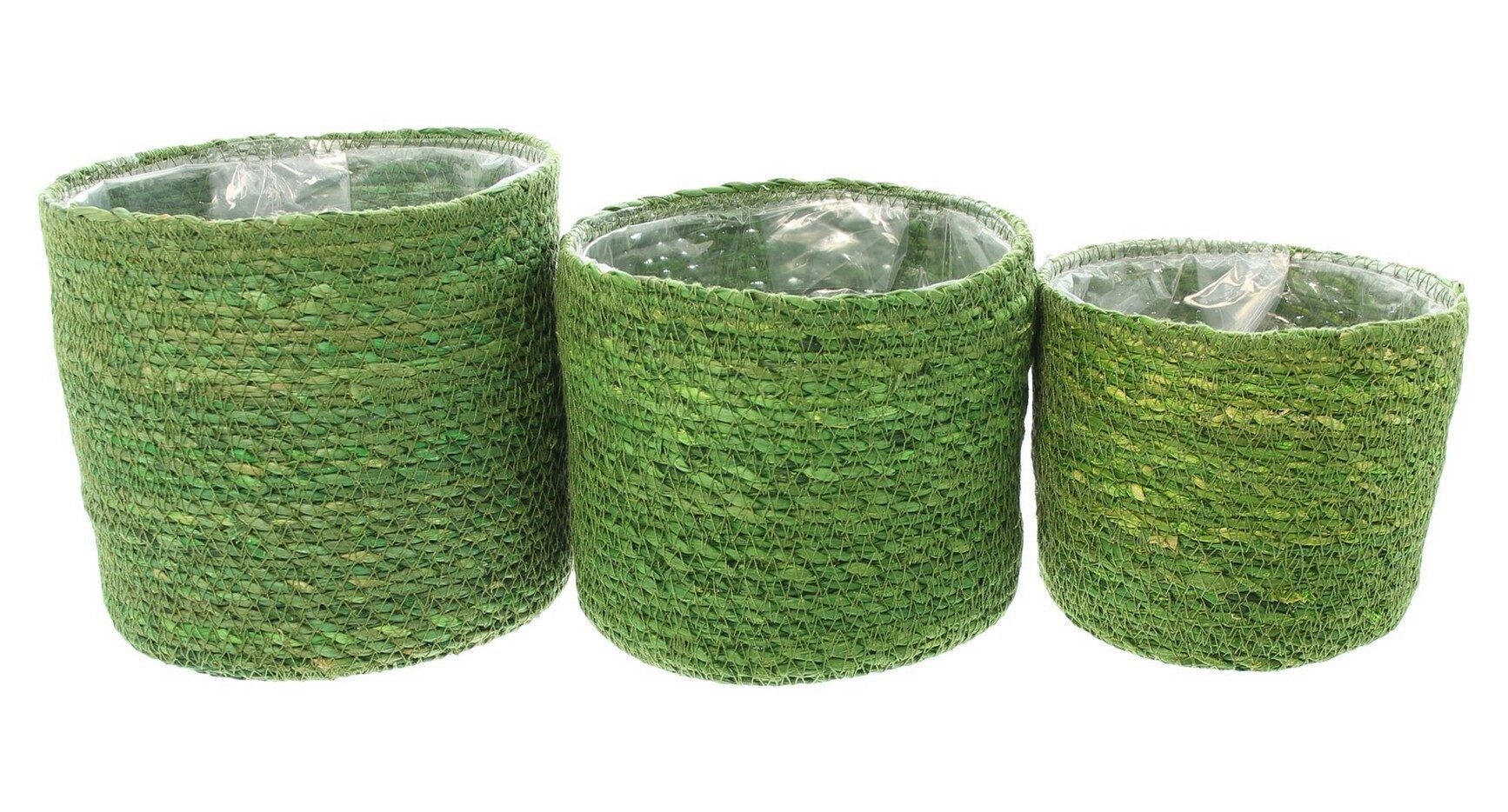 Home-trends24.de Pflanzkübel Grün Pflanzkorb Blumenkorb Pflanzer Pflanzgefäß Körbe Seegras 3er Set (3 St)