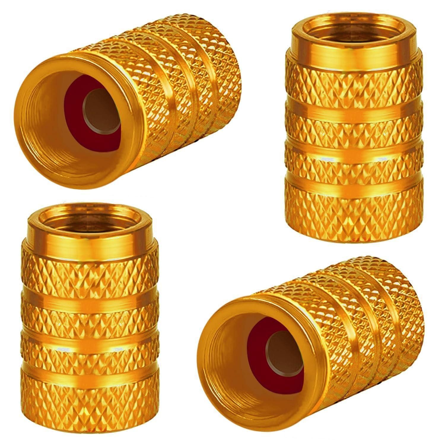 LuxusKollektion Ventilkappe Reifenventilkappen Ventilkappe aus Aluminiumlegierung gold 4 Stück
