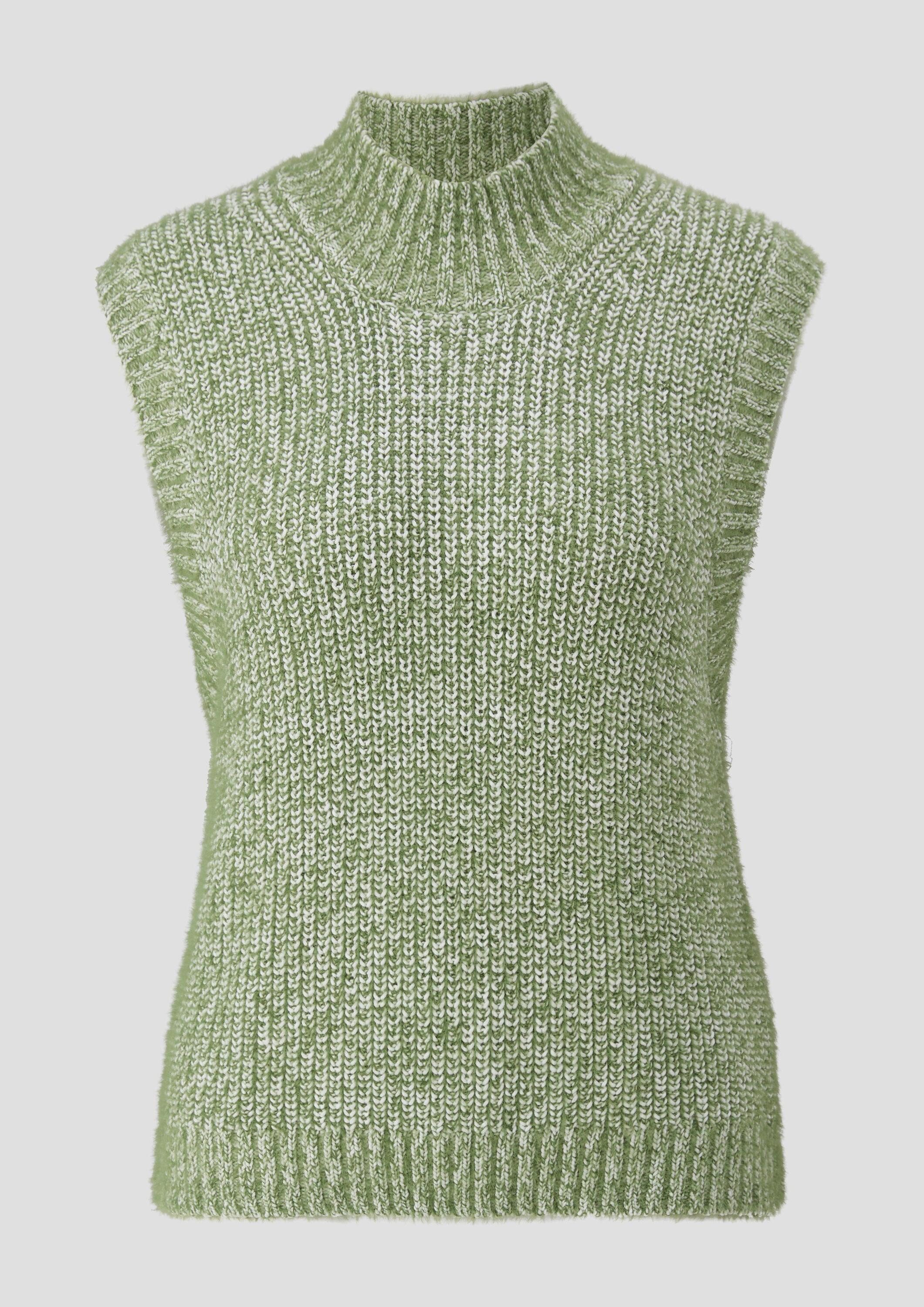 s.Oliver Rundhalspullover Strickpullunder Pullunder aus Rippstrick