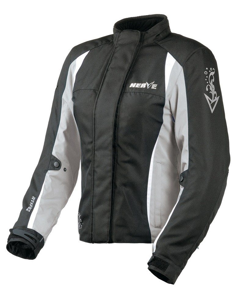 premium Motorradjacke NERVE silberfarben Unique