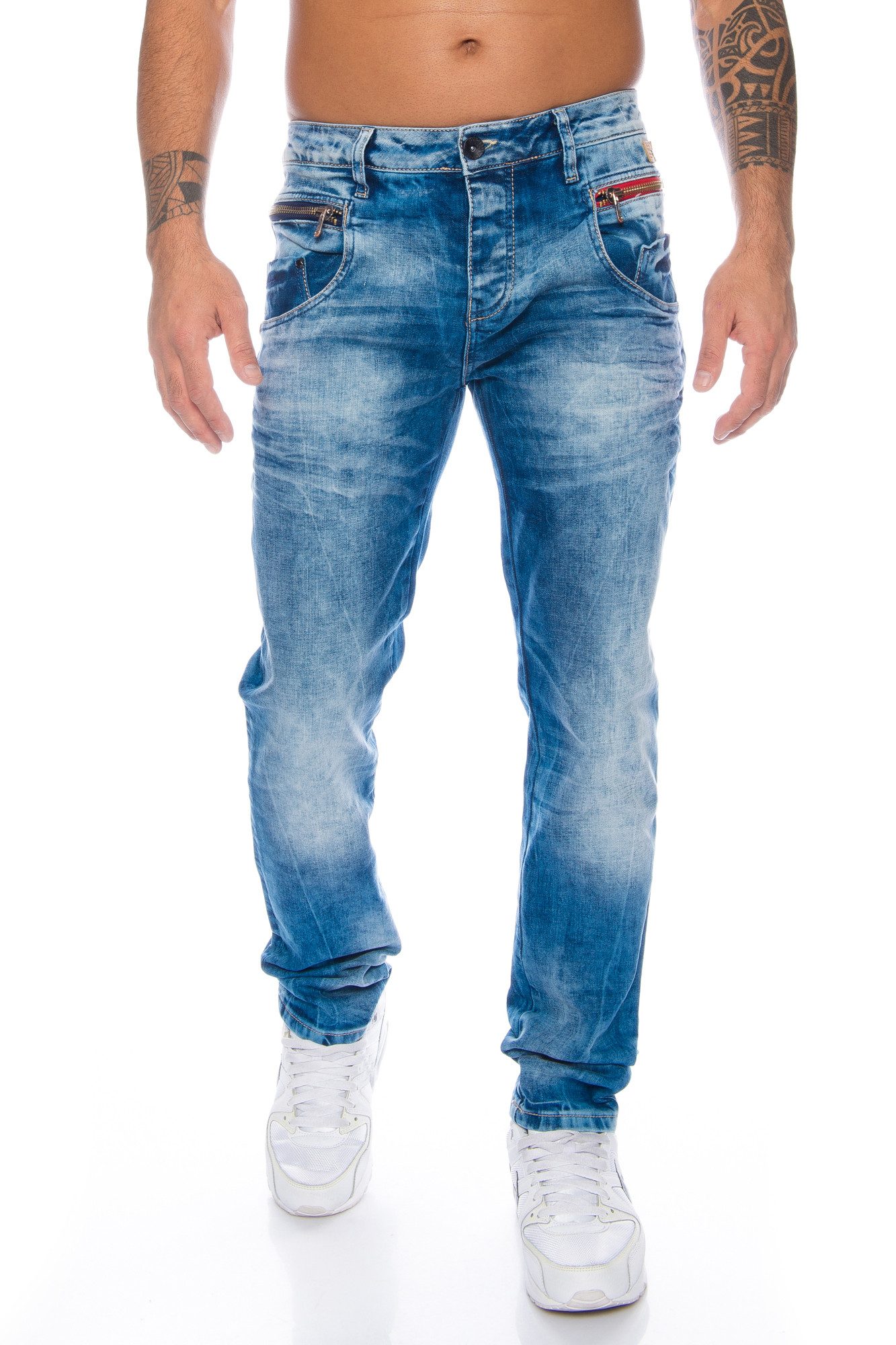 Cipo & Baxx Slim-fit-Jeans Herren Jeans hose mit modischem Design und Stret günstig online kaufen