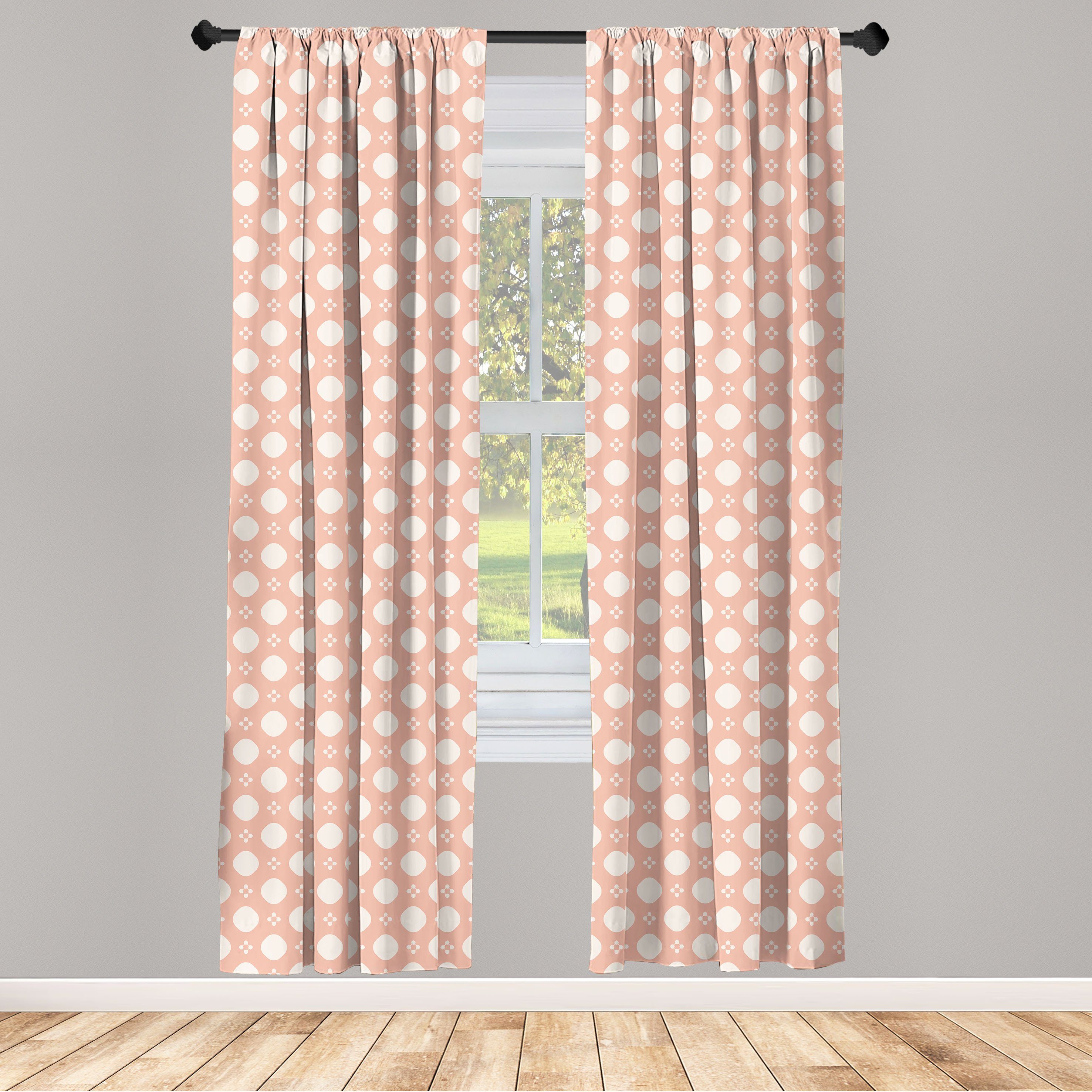 Gardine Vorhang für Wohnzimmer Schlafzimmer Dekor, Abakuhaus, Microfaser, Abstrakt Grund Pastellton Shapes