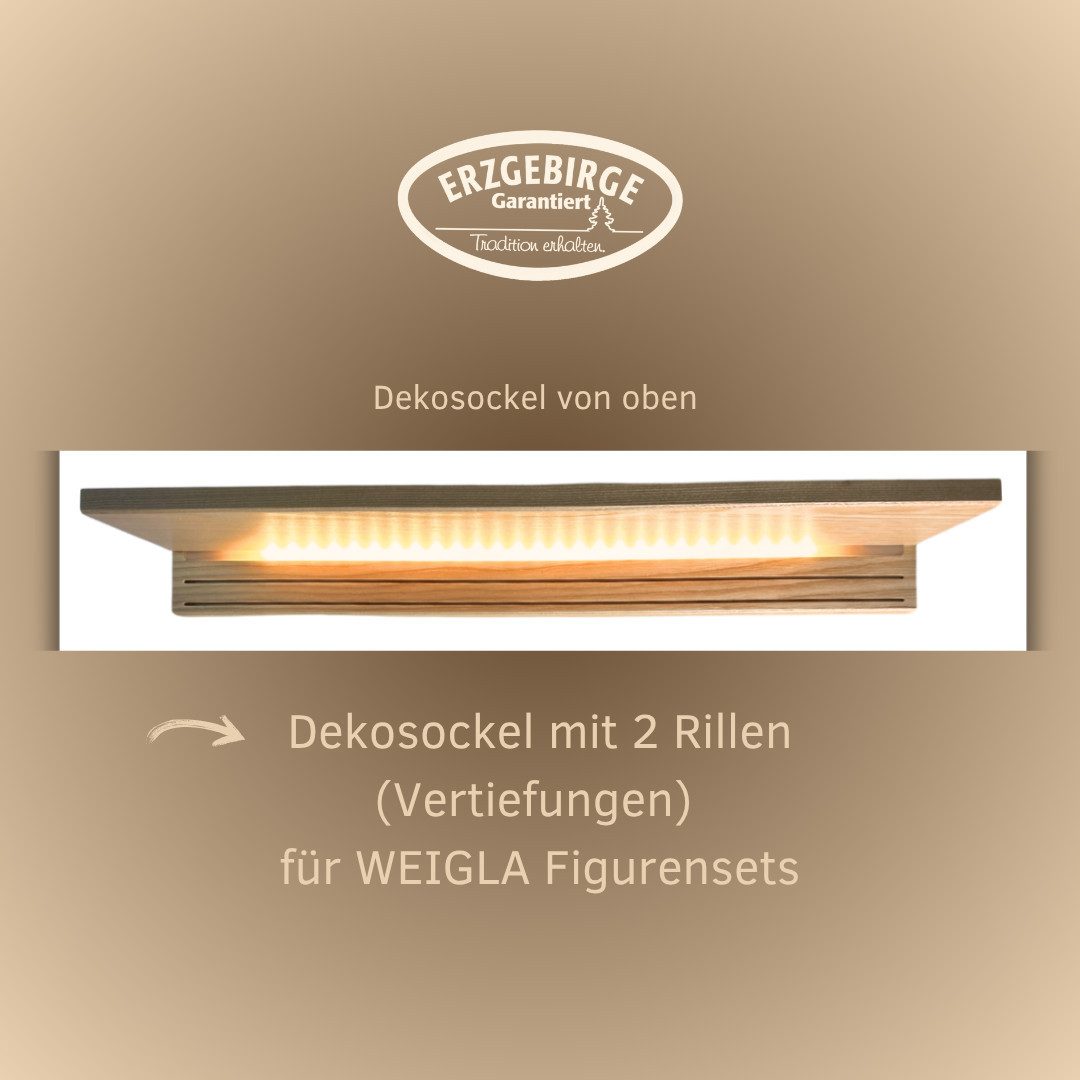 Weigla LED Dekolicht Dekosockel aus lackiertem Eschenholz, BxHxT: 60x14,4x7 cm, LED fest integriert, Deko aus dem Erzgebirge für Weihnachten und das ganze Jahr – Bild 4 von 5