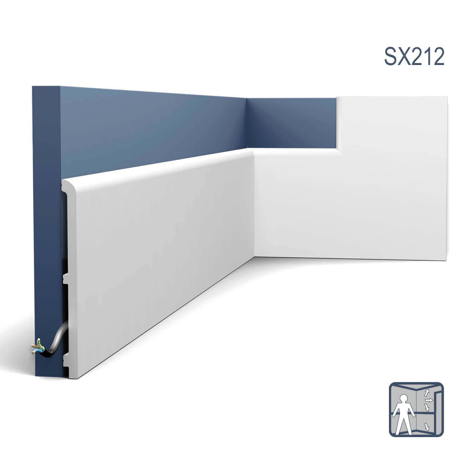 Orac Decor Sockelleiste SX212 Fußleiste Zierleiste Stuckleiste 2 m, L: 200 cm, H: 17 cm, Fußleiste, Bodenleiste, 1-St., Fußleiste, Bodenleiste, Zierprofil, stoßfest, mit Kabelkanal