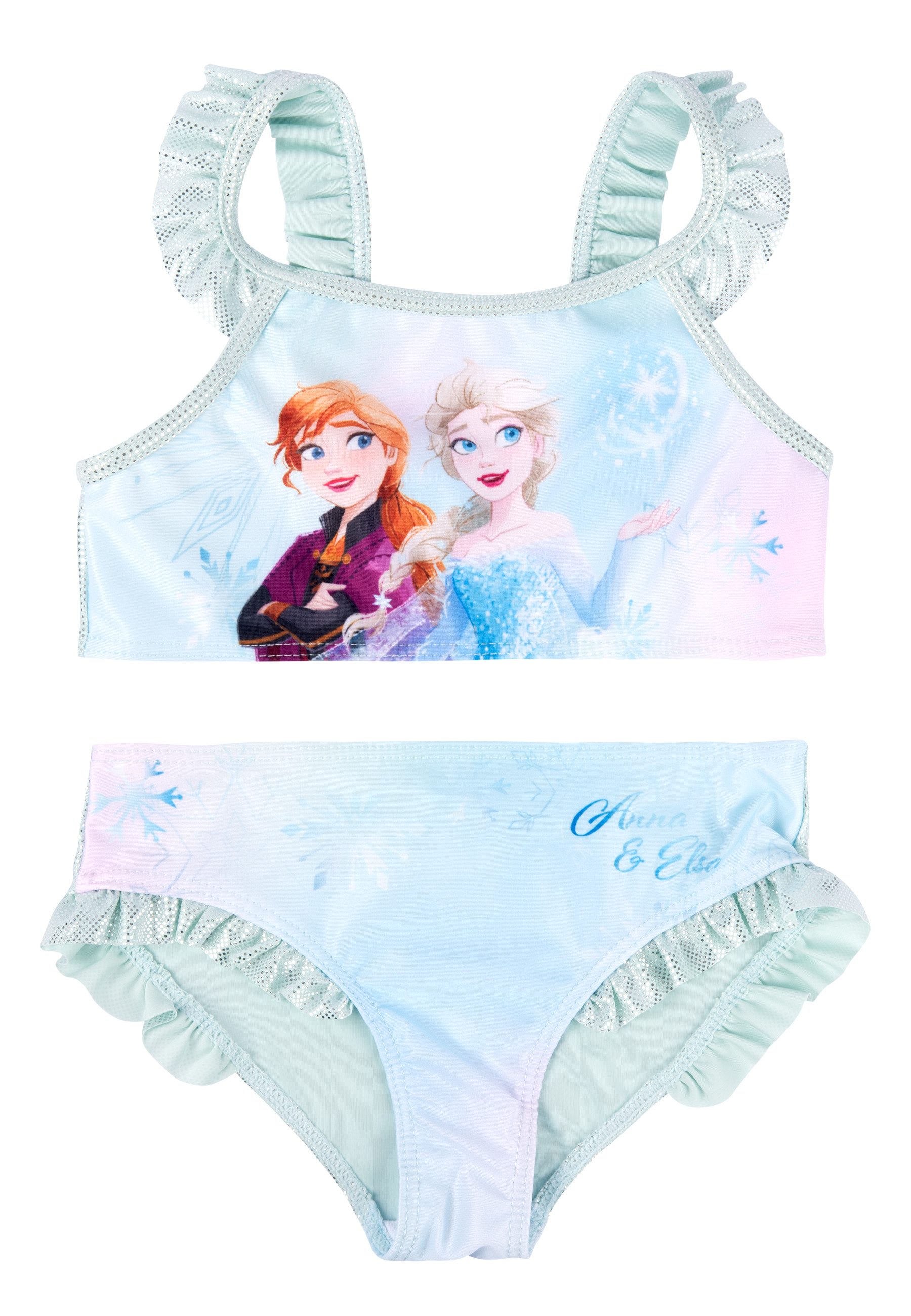 United Labels® Bustier-Bikini Disney Die Eiskönigin - Frozen - Elsa & Anna, Zweiteiler mit Rüschen