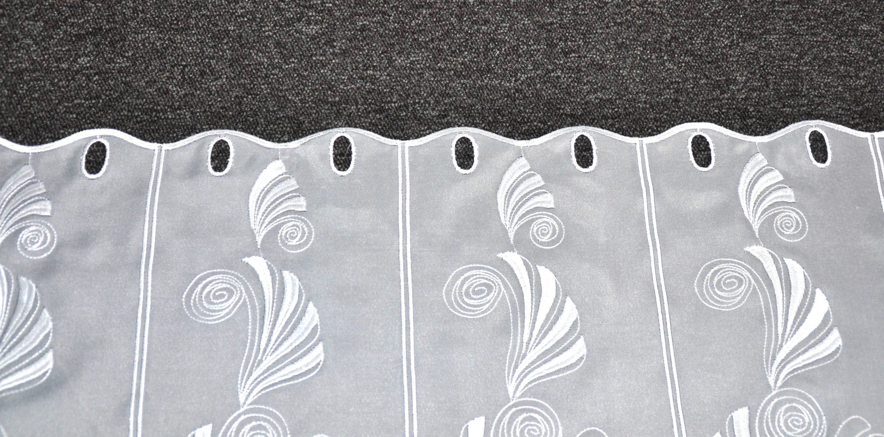 Stickereien Plauen Scheibengardine Scheibengardine Modena (1 St), Stangendurchzug, Polyester, echte Plauener Stickerei