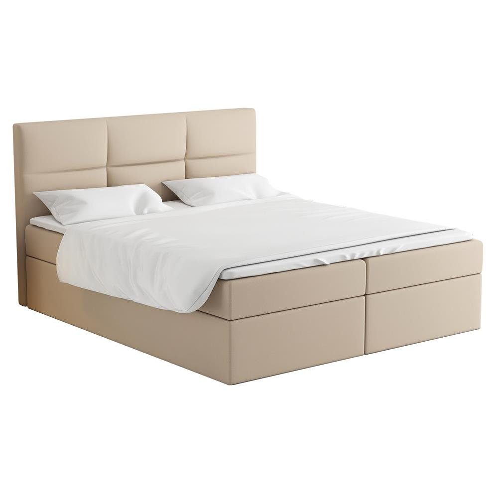 GmbH A&J mit GRIM Beige 2 Boxspringbett Bonell-Matratze. 04 Bettkästen, MöbelLand