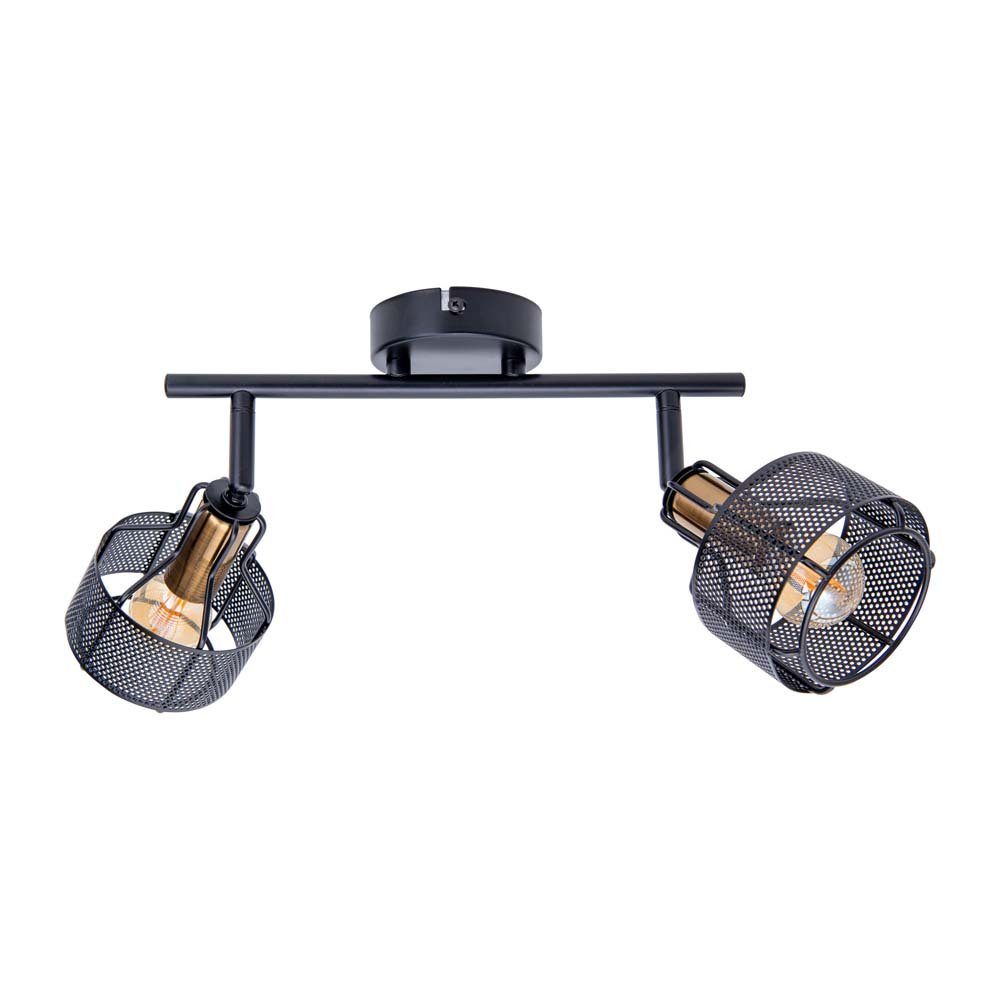 näve Deckenleuchte, Leuchtmittel nicht inklusive, Deckenleuchte Deckenlampe Wohnzimmerlampe Metall Schwarz L 32 cm