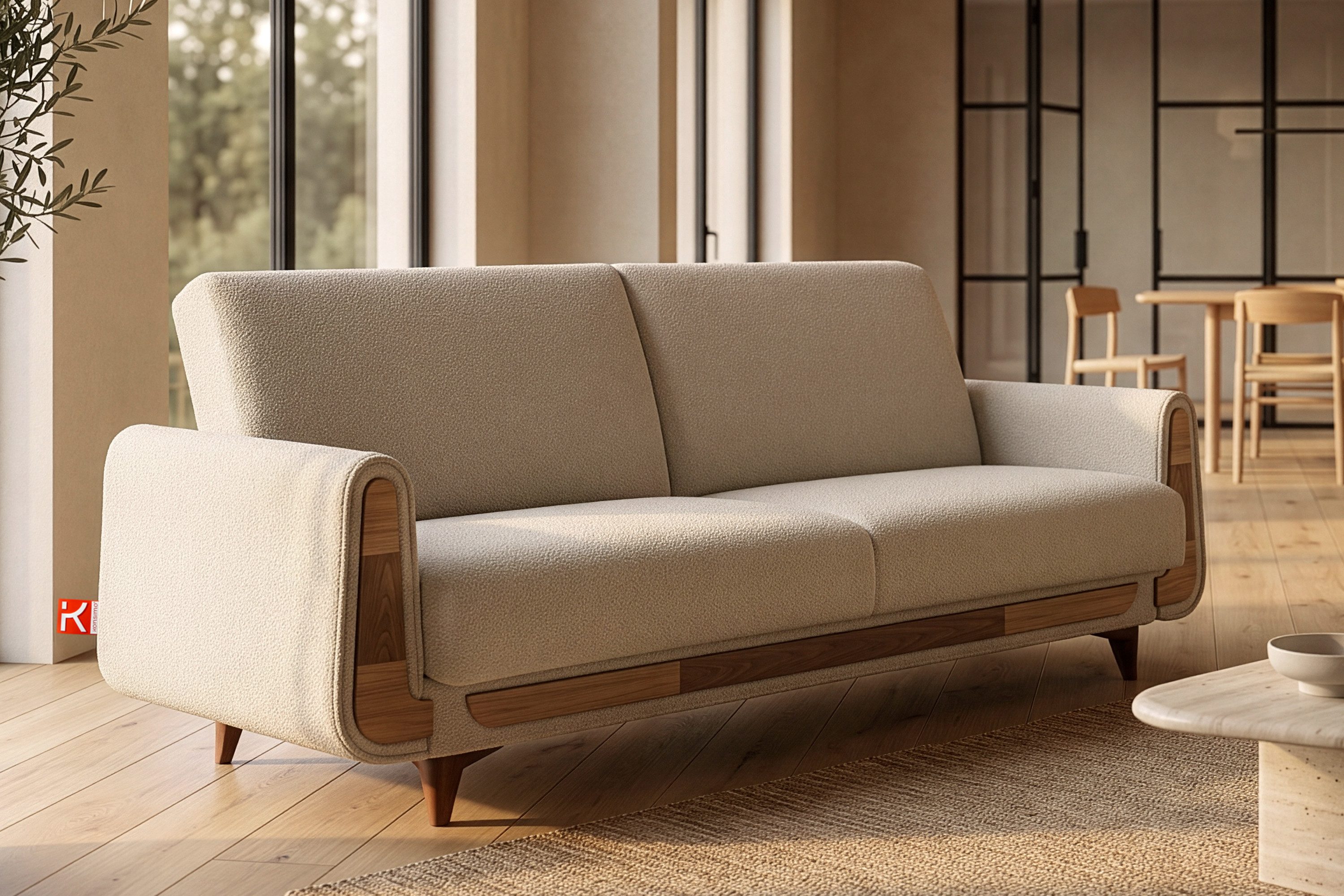 KONSIMO® 3-Sitzer GUSTAVO Sofa 3-Personen, Modern, mit Schlaffunktion, Bettkasten, hergestellt in der EU