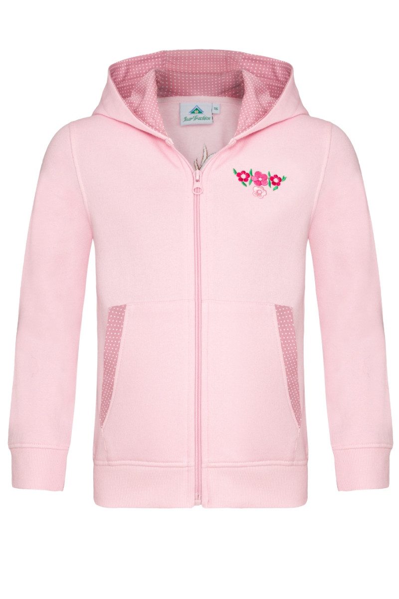 Isar-Trachten Trachtenjacke Kapuzenjacke Kinder - LIONA - hellrosa