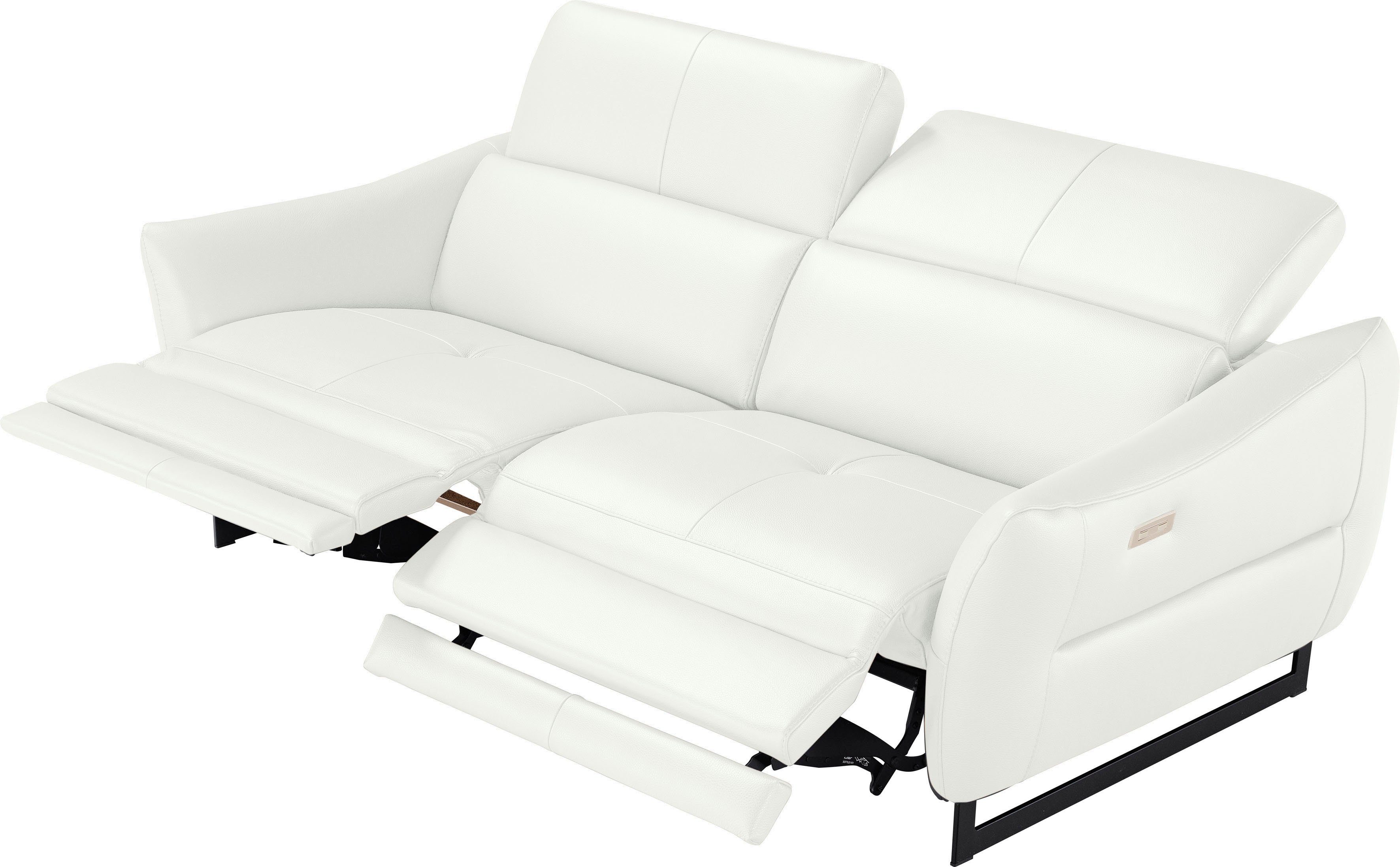 Egoitaliano 2,5-Sitzer Dafne, elegantes Designsofa mit hohem Sitzkomfort, mit und ohne elektrischer Relaxfunktion, Kopfteile manuell verstellbar