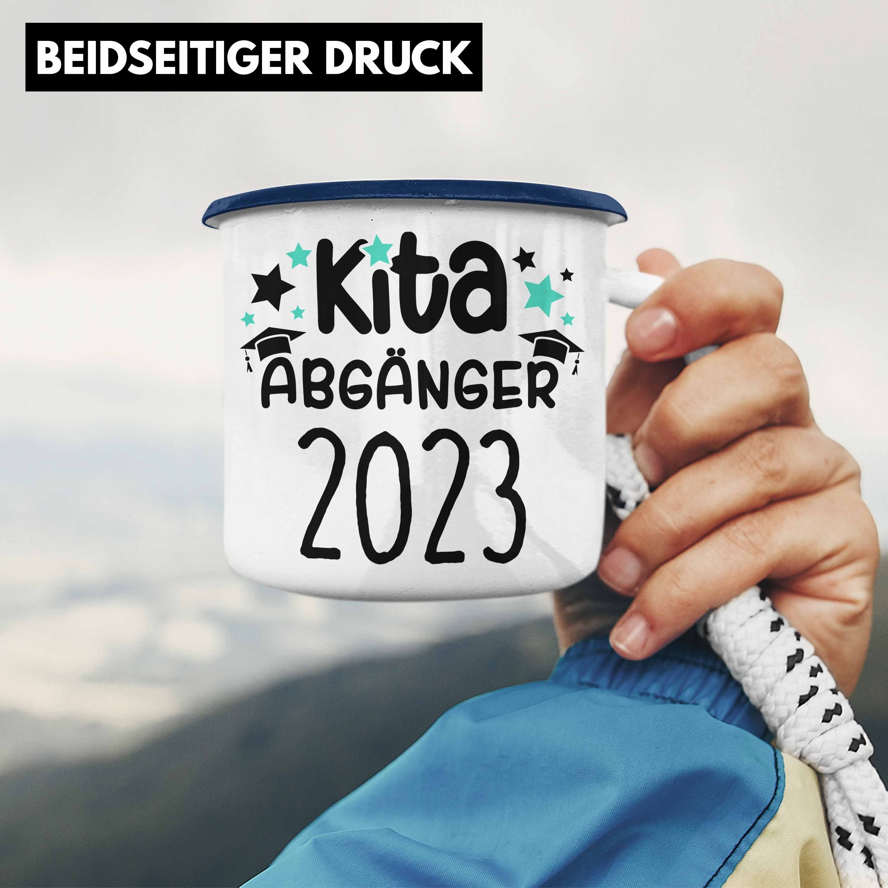 Schulstart Trendation Blau Trendation Tasse Kita 2023 Thermotasse Emaille - Abgänger