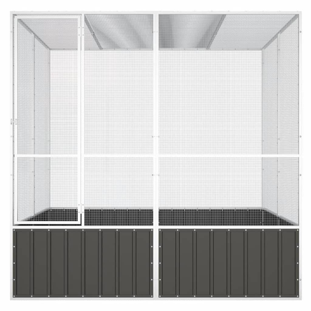 vidaXL Voliere 2135 x 2175 x 2115 cm Voliere Vogelkäfig Anthrazit 213,5x217,5x211,5 c