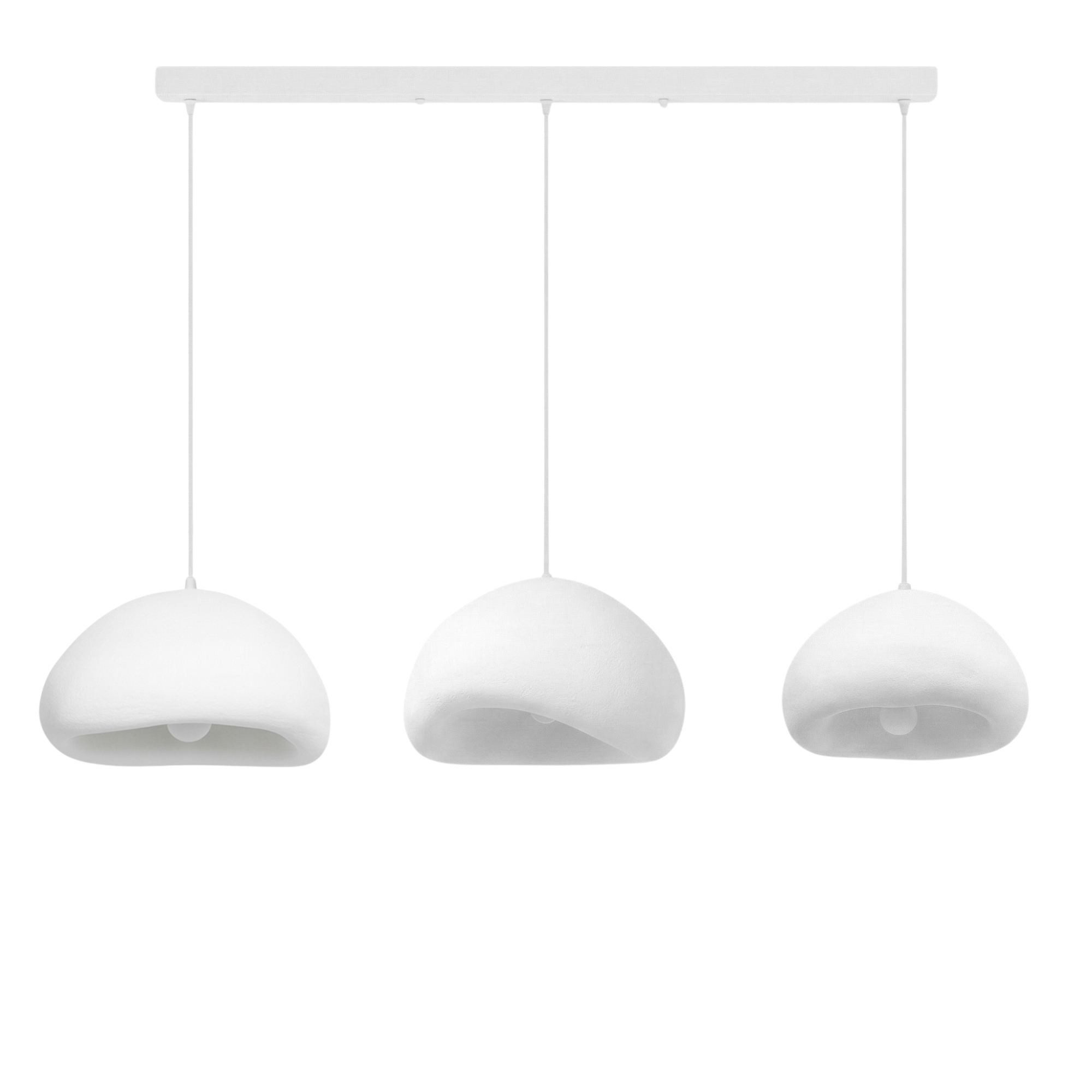 Opviq Pendelleuchte Loval- 2 oder 3 flammmig, höhenverstellbar, boho deco, ohne Leuchtmittel, Mehrflammige Hängelampe, Fiberglas-Schirme