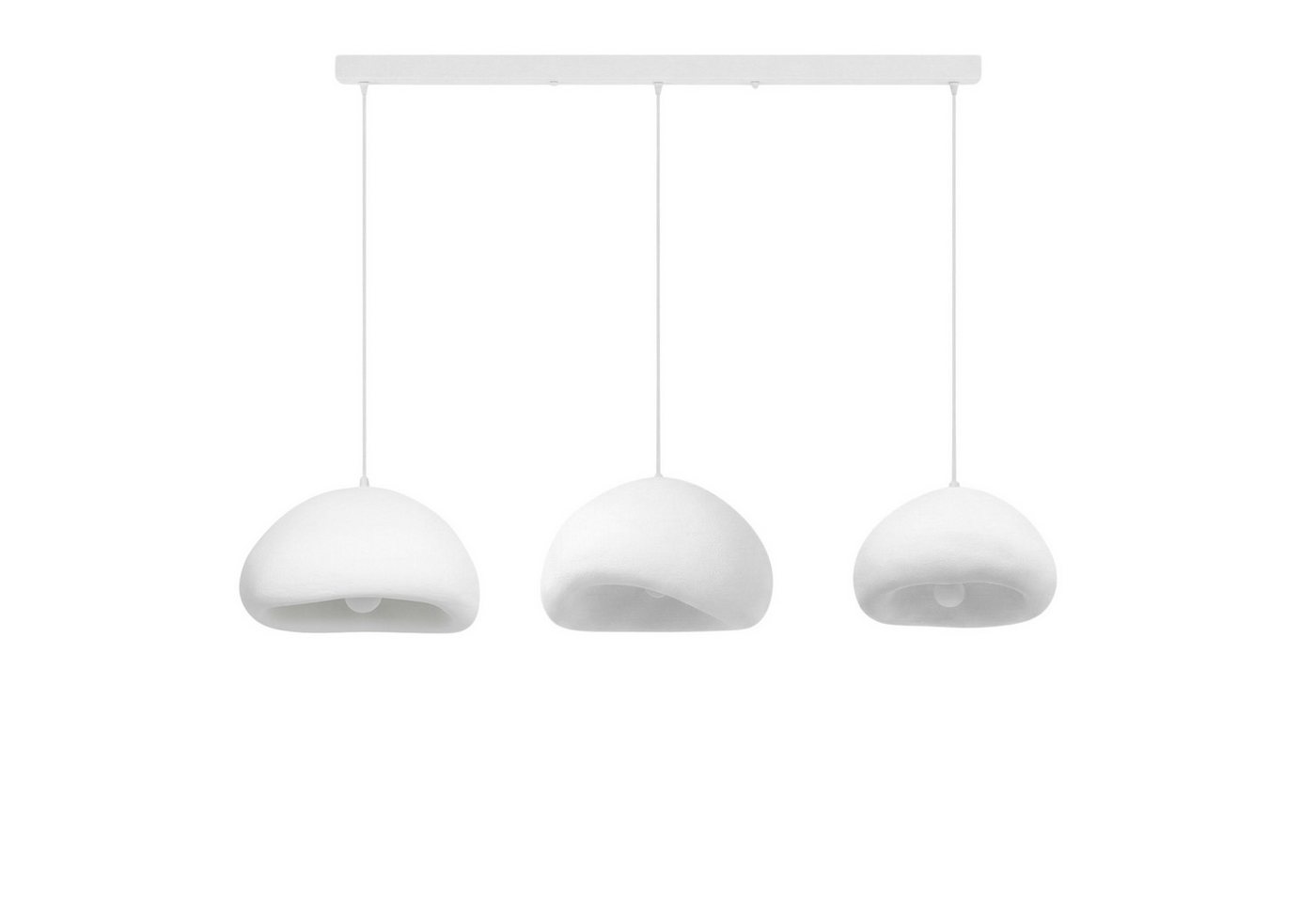 Opviq Pendelleuchte Loval- 2 oder 3 flammmig, höhenverstellbar, boho deco, ohne Leuchtmittel, Mehrflammige Hängelampe, Fiberglas-Schirme