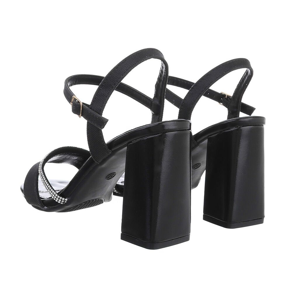 Ital-Design Damen Abendschuhe Party & Clubwear Sandalette (83448536) Blockabsatz Sandalen & Sandaletten in Schwarz