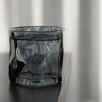 Zoha Glas Diamond Black Glas Trinkgläser Cocktailgläser 200ml, Glas, Hitzebeständig Eiskaffeegläser Tee Wasser Saft Kaffee -